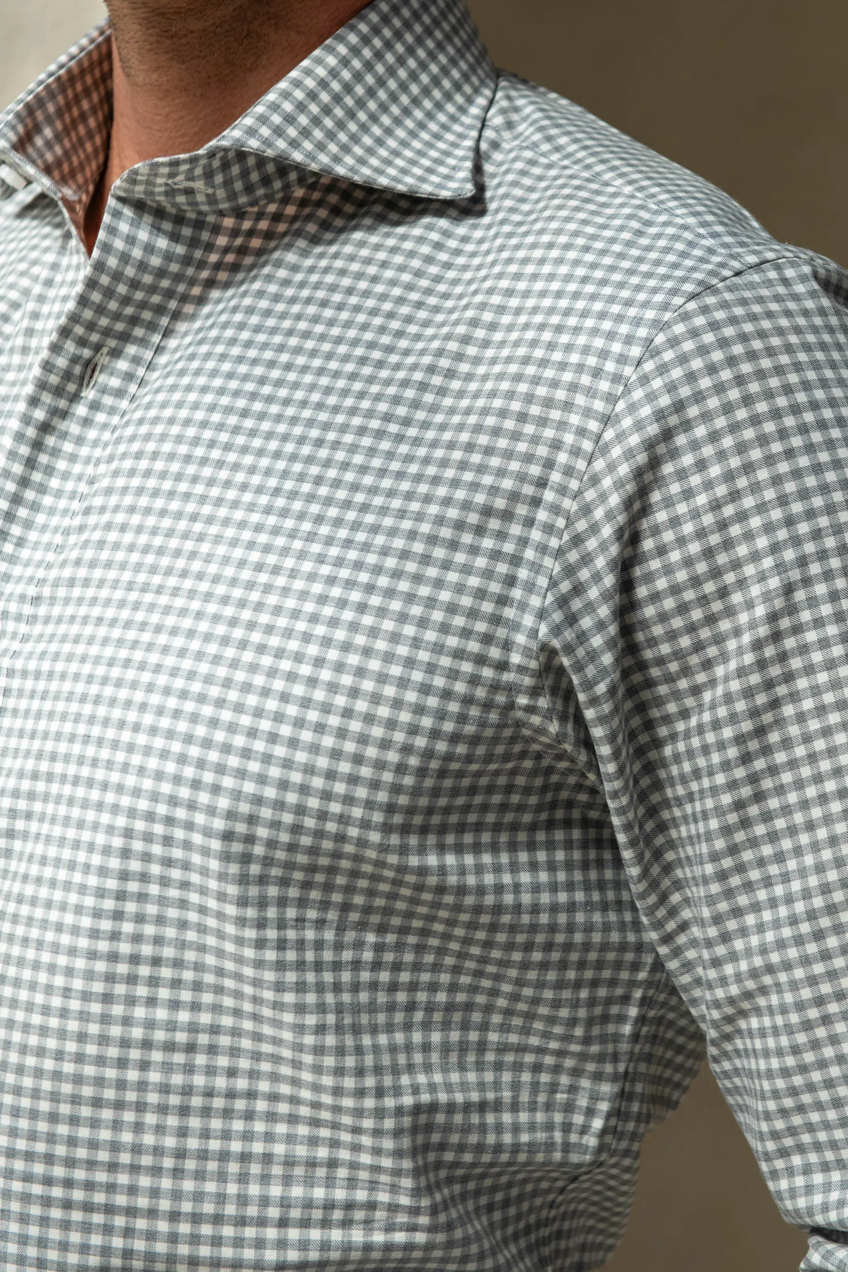 Light grey vichy shirt - Made In Italy sold by Pini Parma product image thumbnail 2