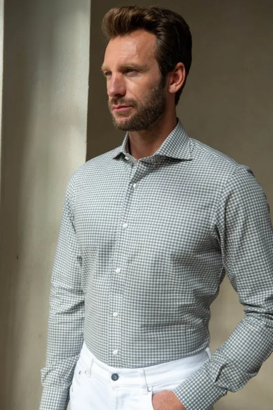 Light grey vichy shirt - Made In Italy sold by Pini Parma
