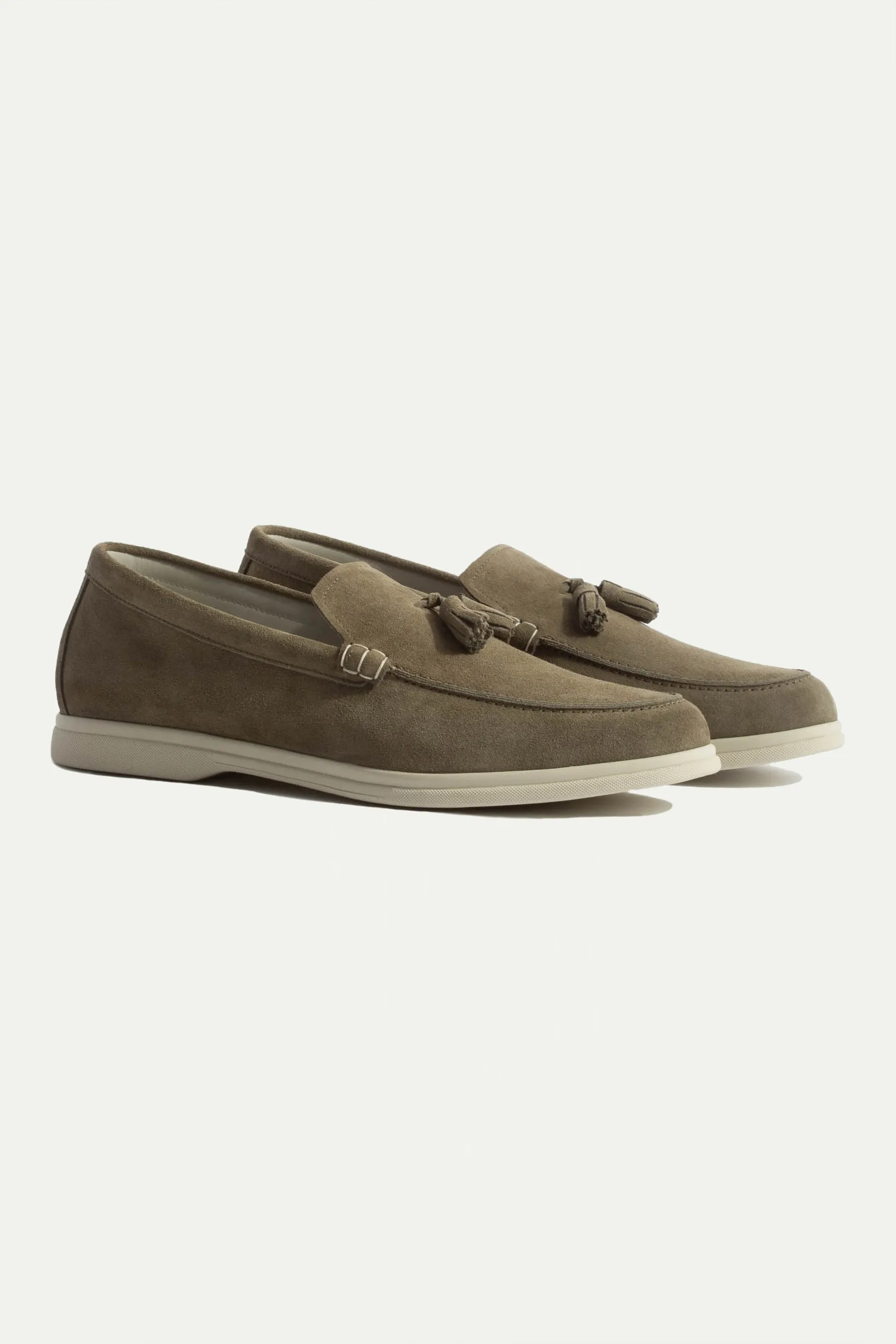 Sage suede tassel loafers - Made In Italy sold by Pini Parma
