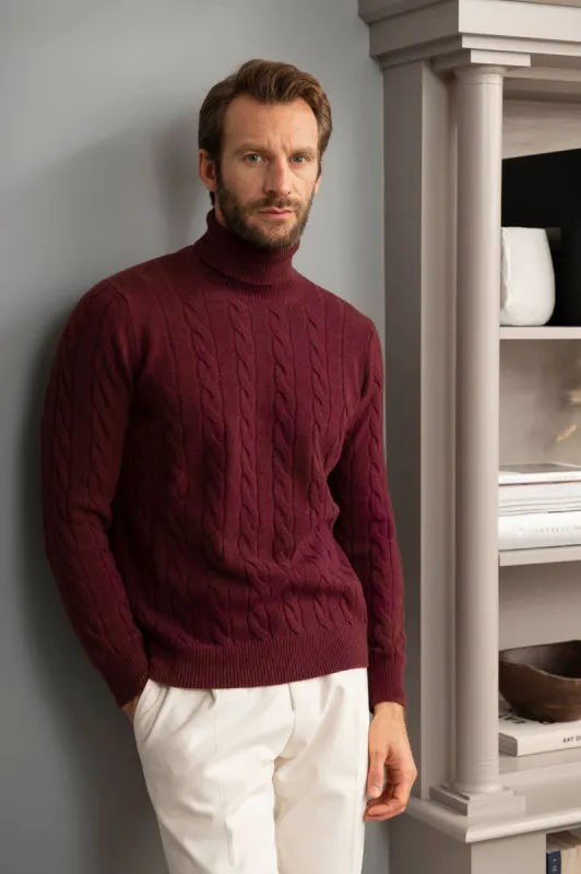 Bordeaux turtleneck – Made in italy sold by Pini Parma