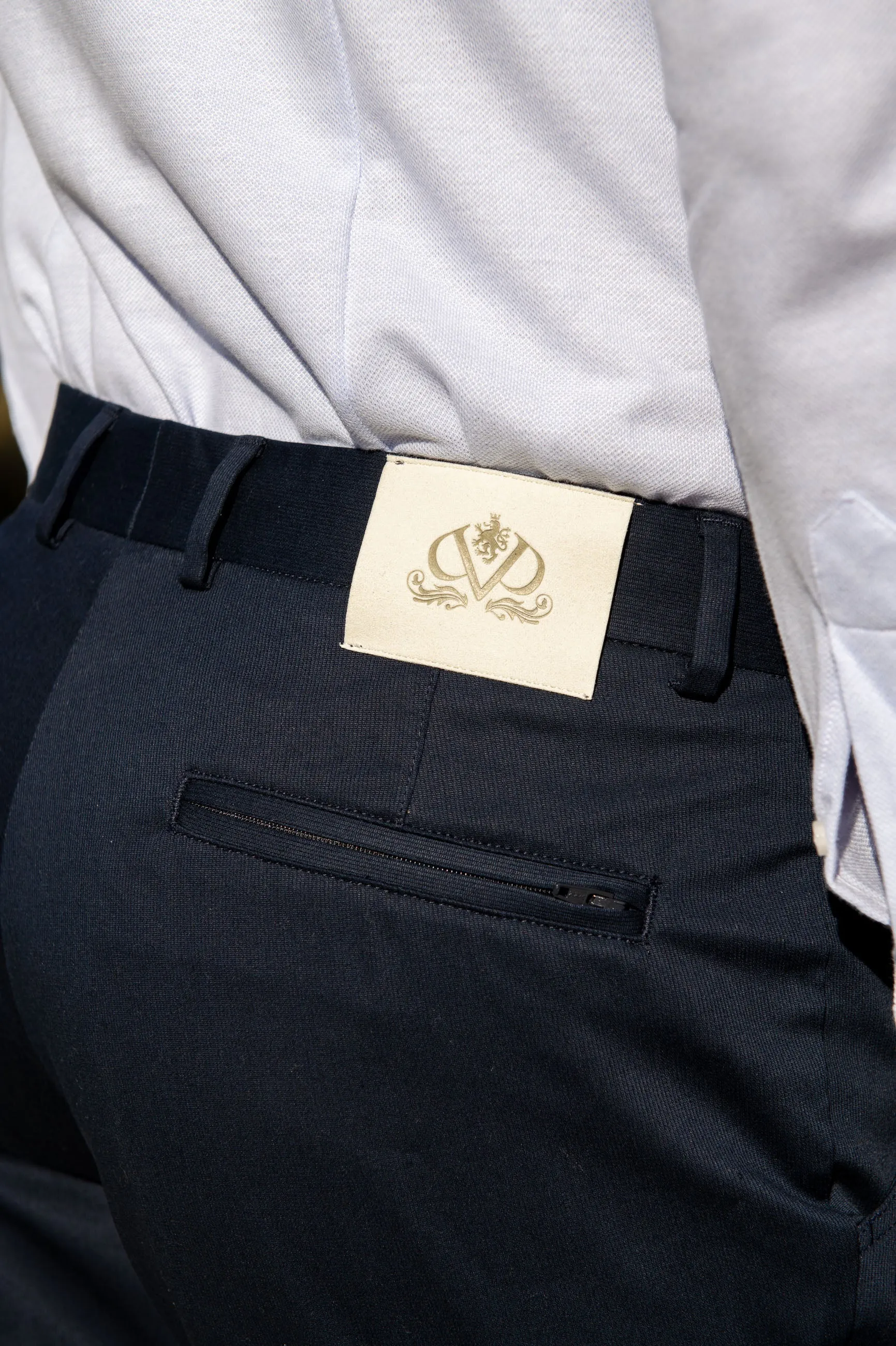 Navy cotton Sirmione trousers - Made in Italy sold by Pini Parma product image thumbnail 3
