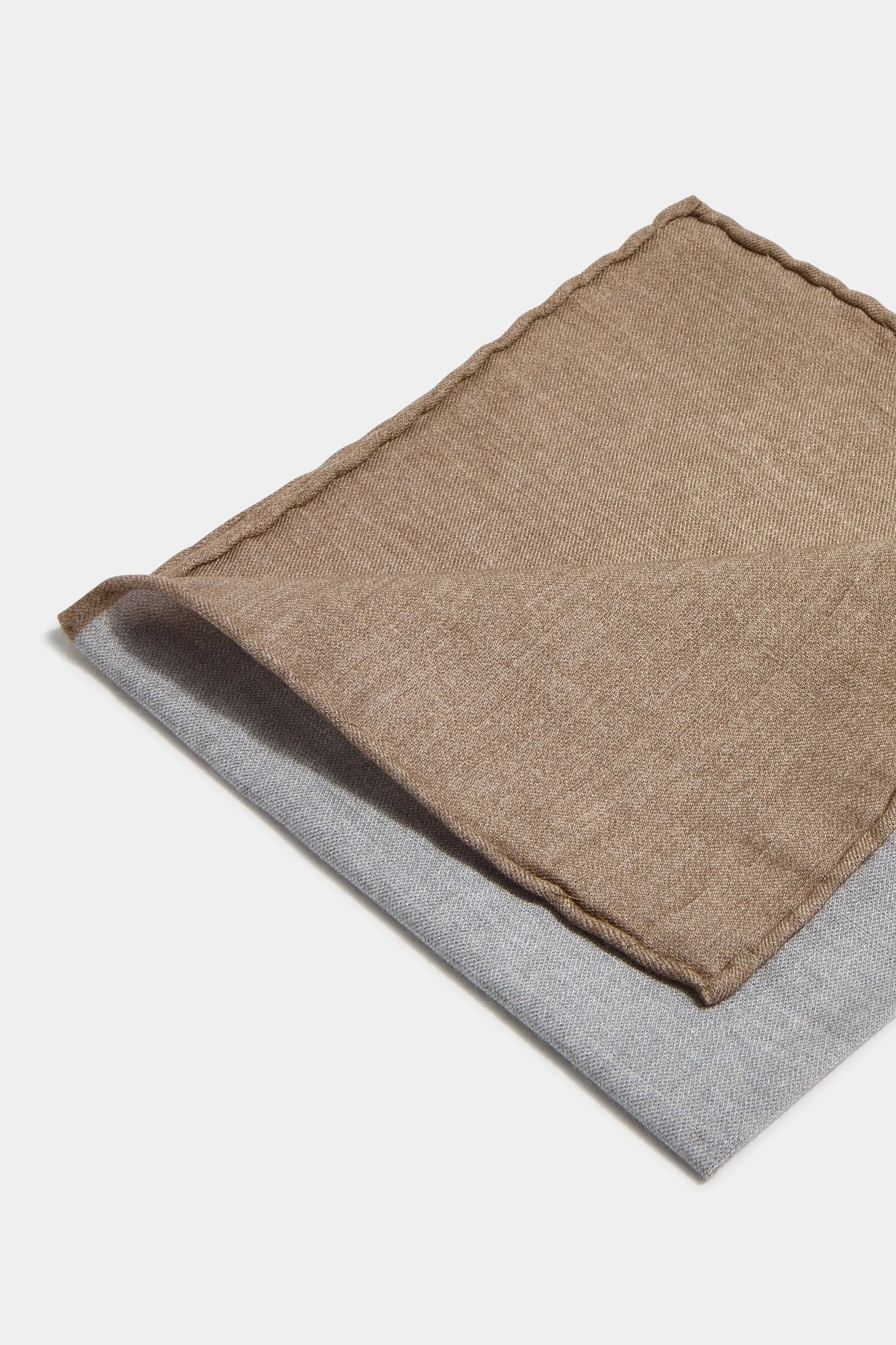 Grey reversible pocket square - Made in Italy sold by Pini Parma product image thumbnail 3