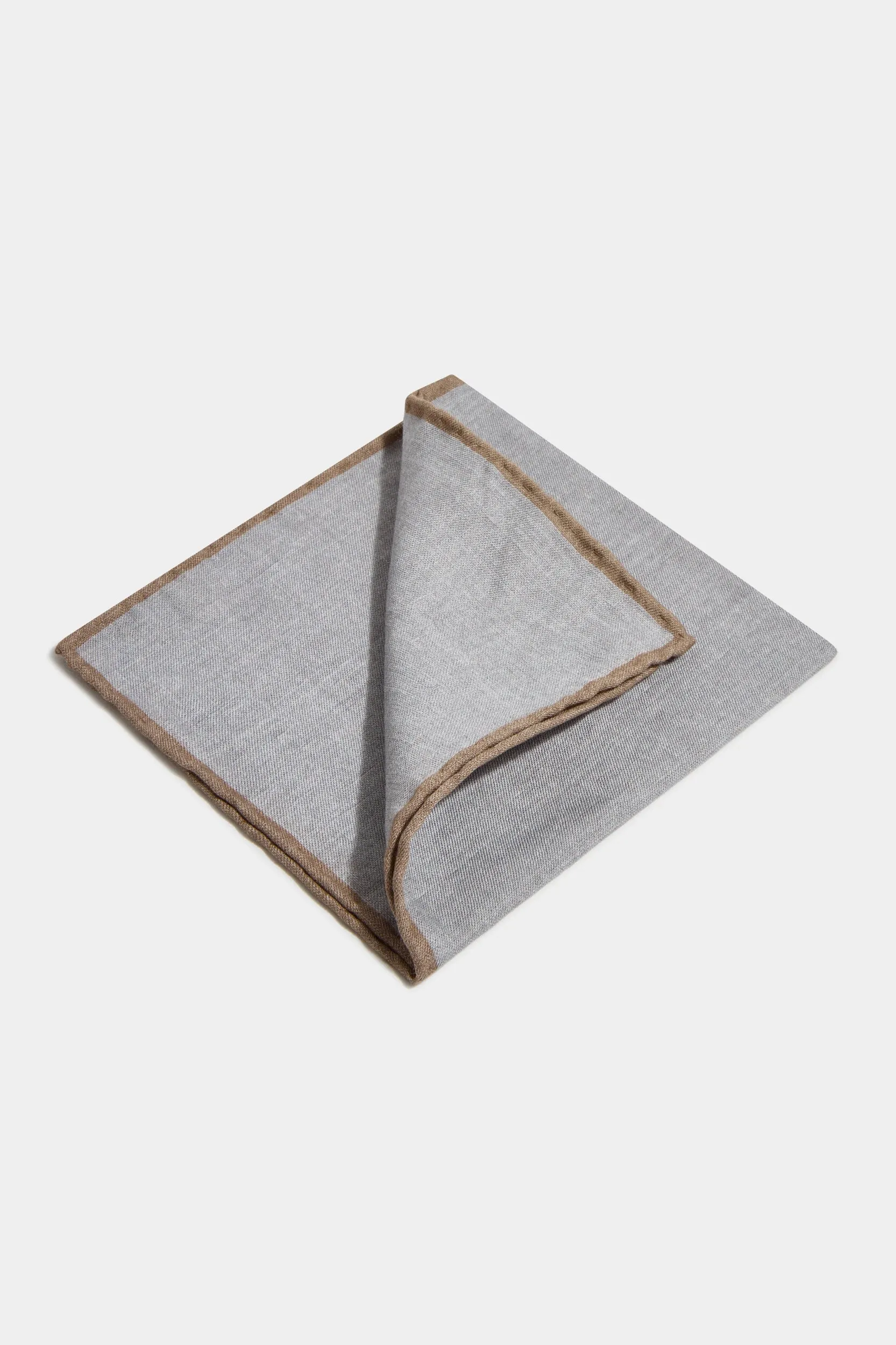 Grey reversible pocket square - Made in Italy sold by Pini Parma
