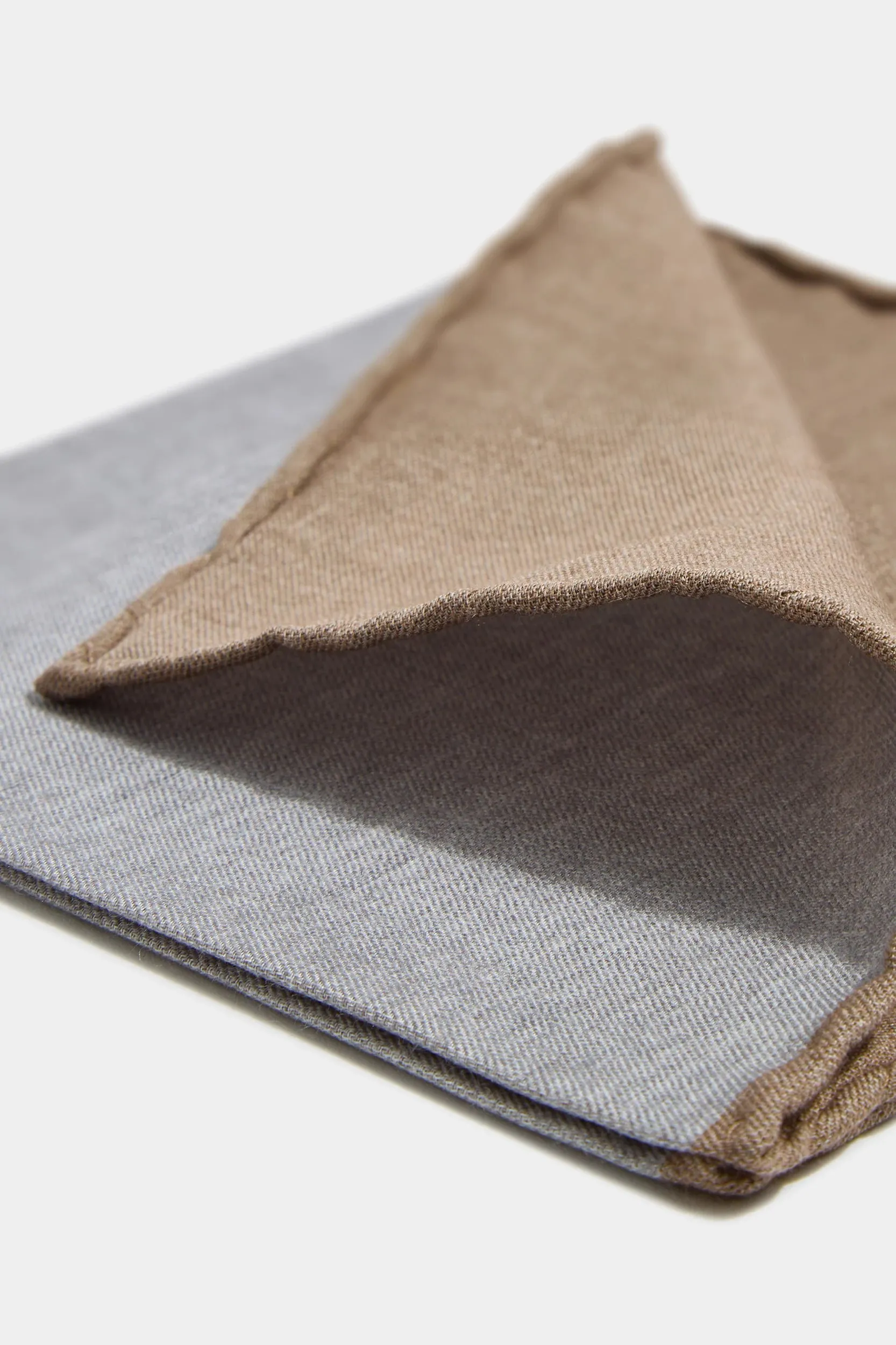 Grey reversible pocket square - Made in Italy sold by Pini Parma product image thumbnail 2