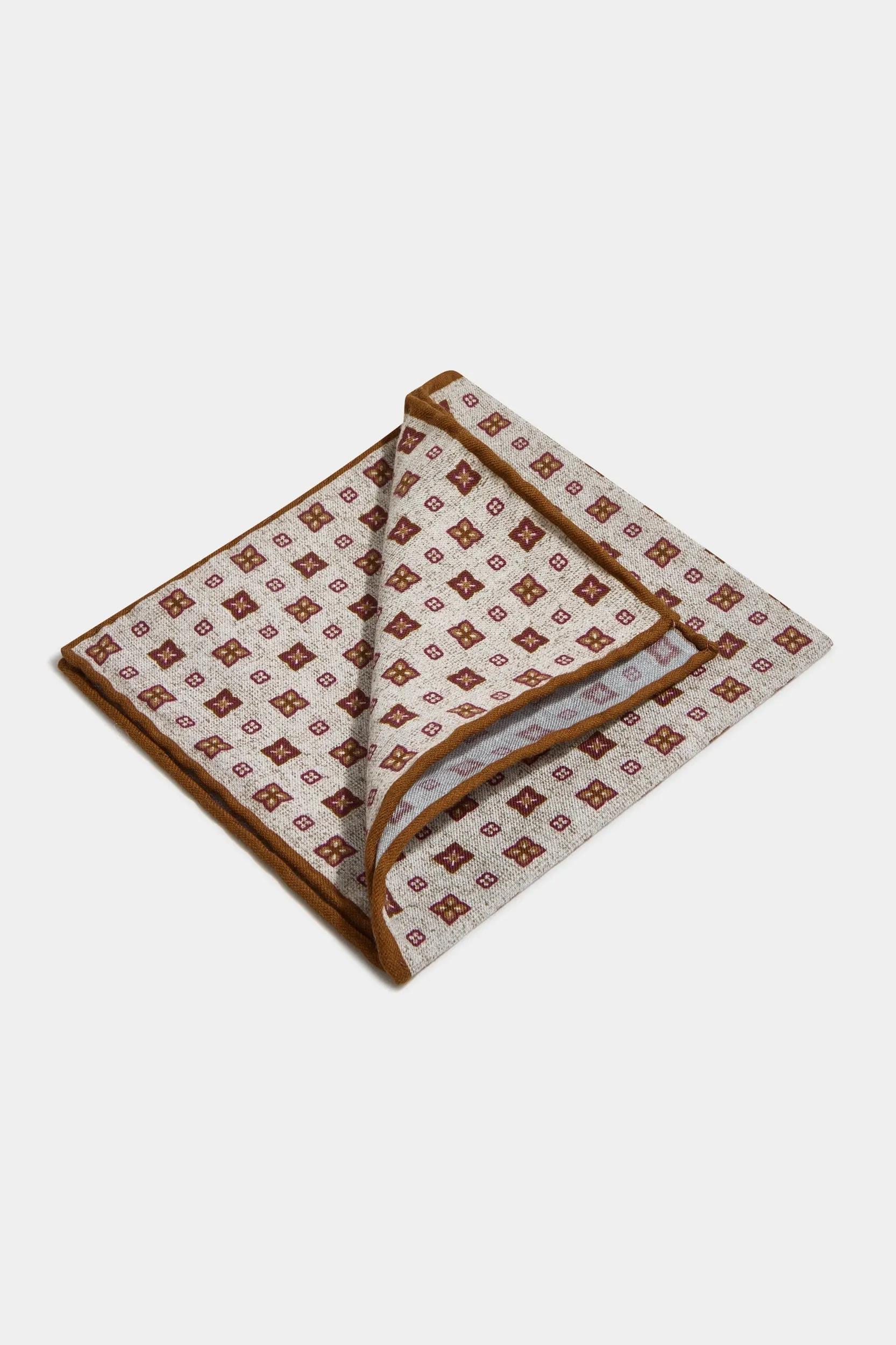 Sand fancy reversible pocket square - Made in Italy sold by Pini Parma