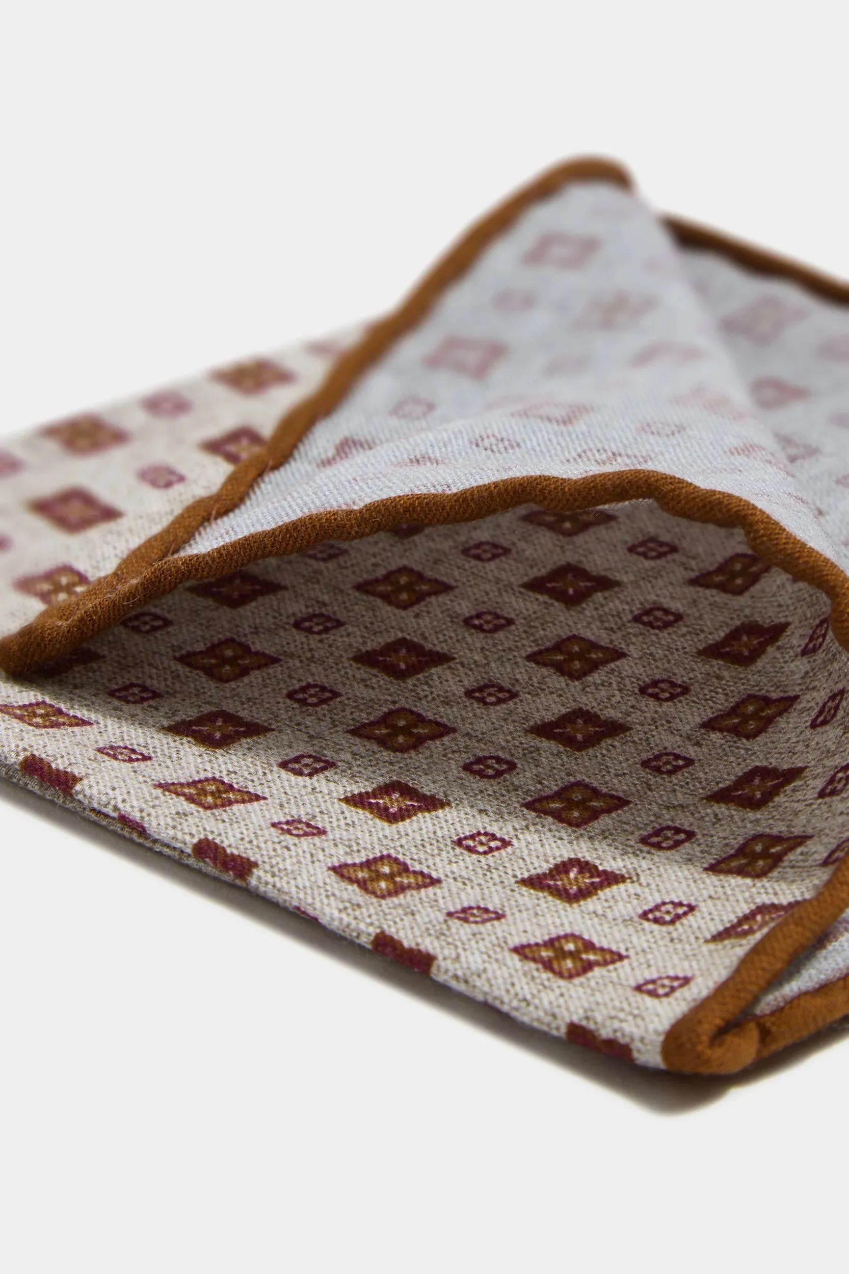 Sand fancy reversible pocket square - Made in Italy sold by Pini Parma product image thumbnail 3