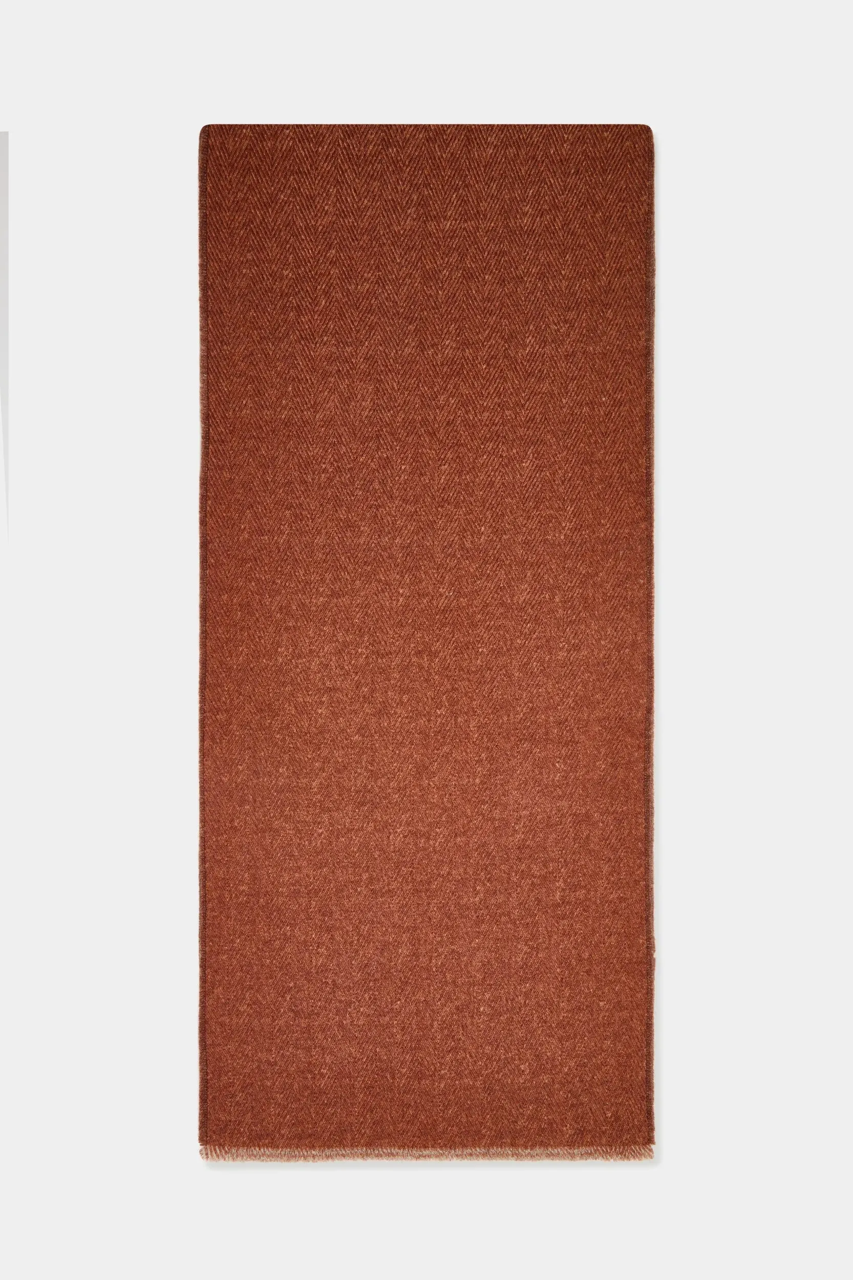 Rusty and taupe reversible herringbone scarf - Made in Italy sold by Pini Parma product image thumbnail 3