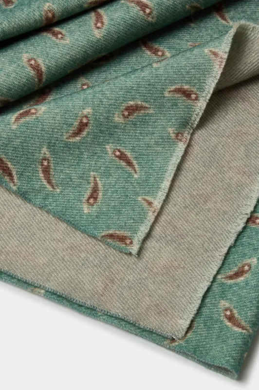 Sage paisley reversible scarf - Made in Italy sold by Pini Parma