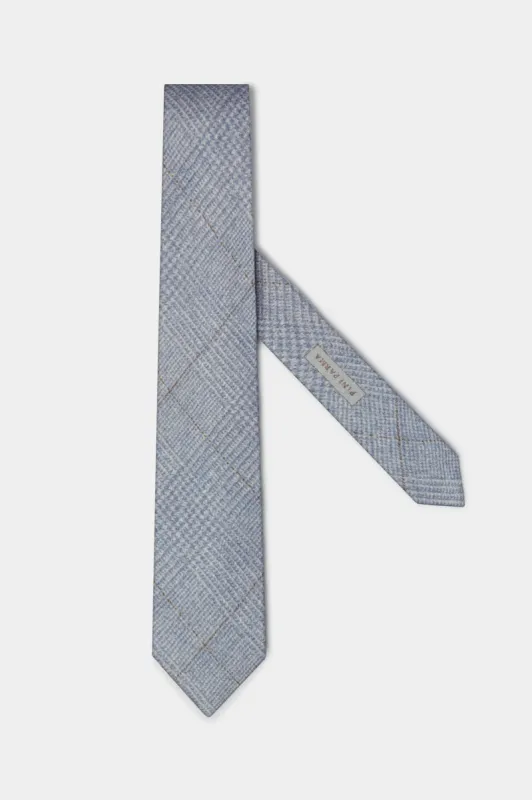 Light blue Prince of Wales tie - Made In Italy sold by Pini Parma