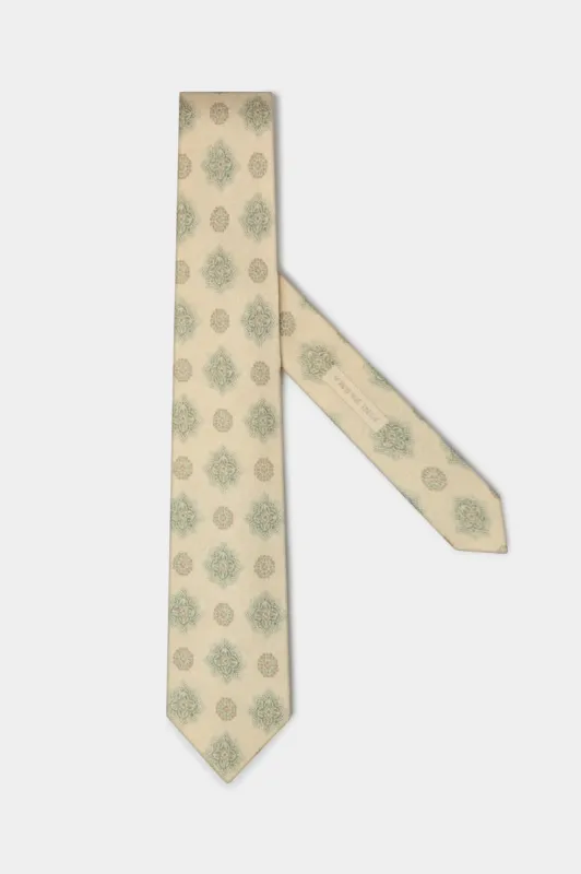 Cream macro fancy tie - Made In Italy sold by Pini Parma