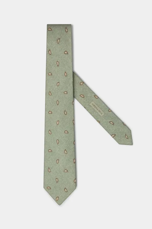 Sage paisley tie - Made In Italy sold by Pini Parma