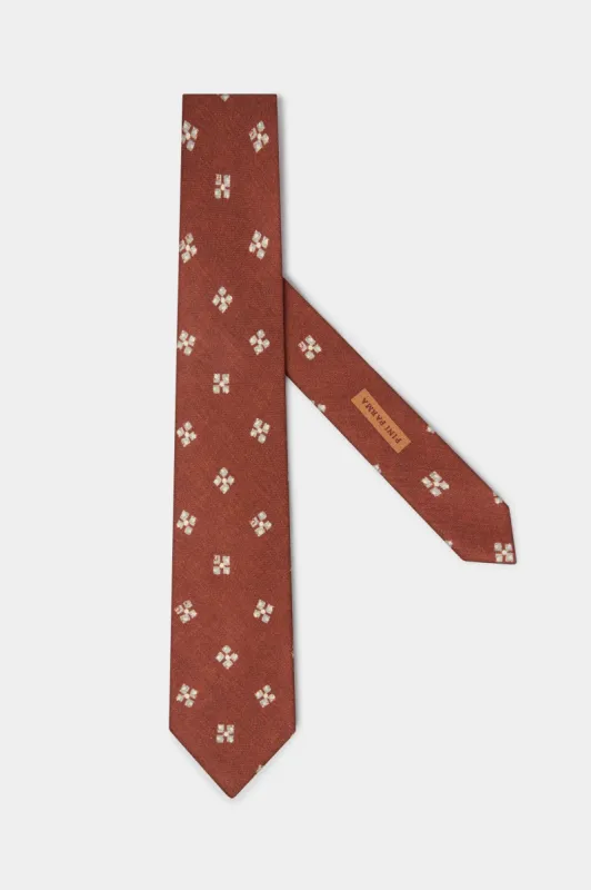 Rusty fancy silk tie - Made In Italy sold by Pini Parma