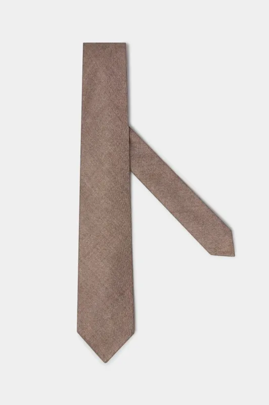 Taupe flannel tie - Made In Italy sold by Pini Parma