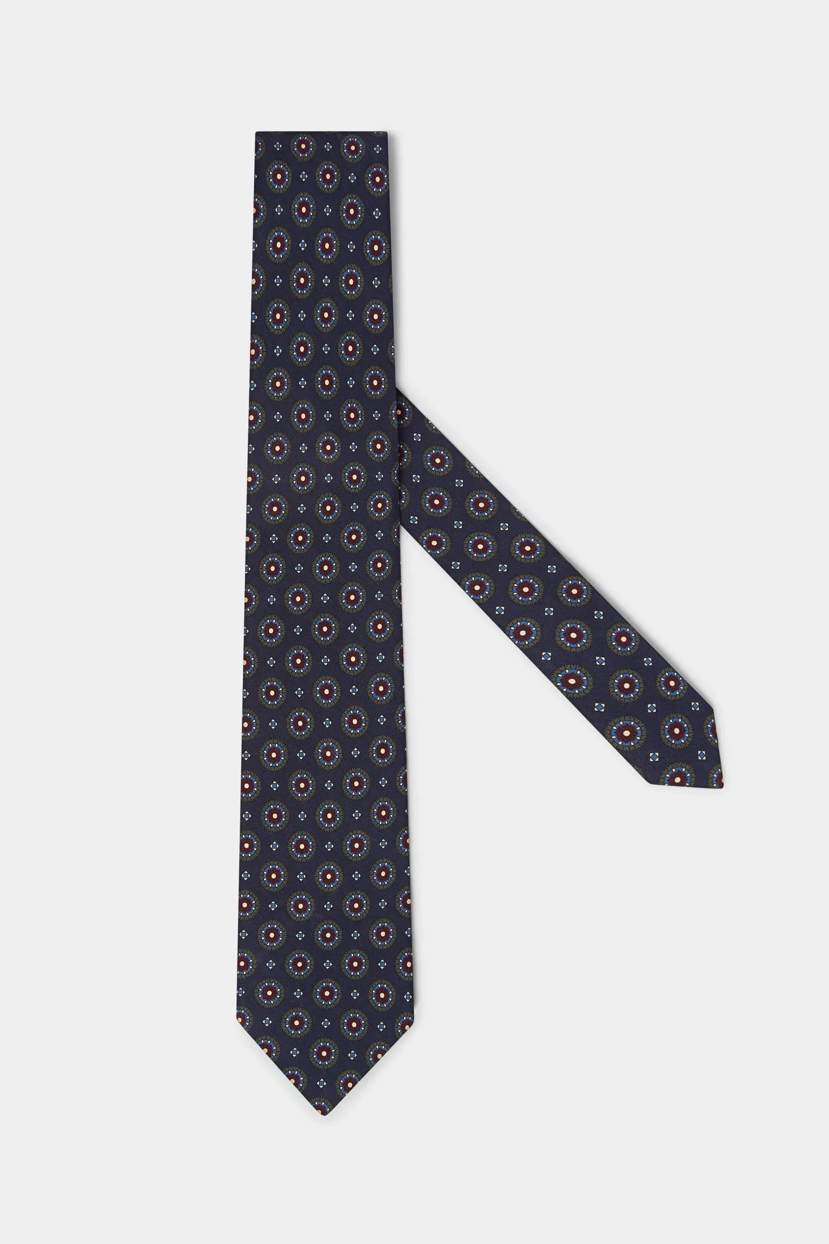 Navy fancy silk tie - Made In Italy sold by Pini Parma
