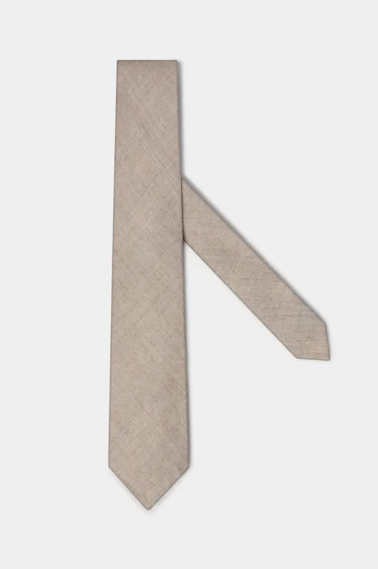 Beige flannel tie - Made In Italy sold by Pini Parma