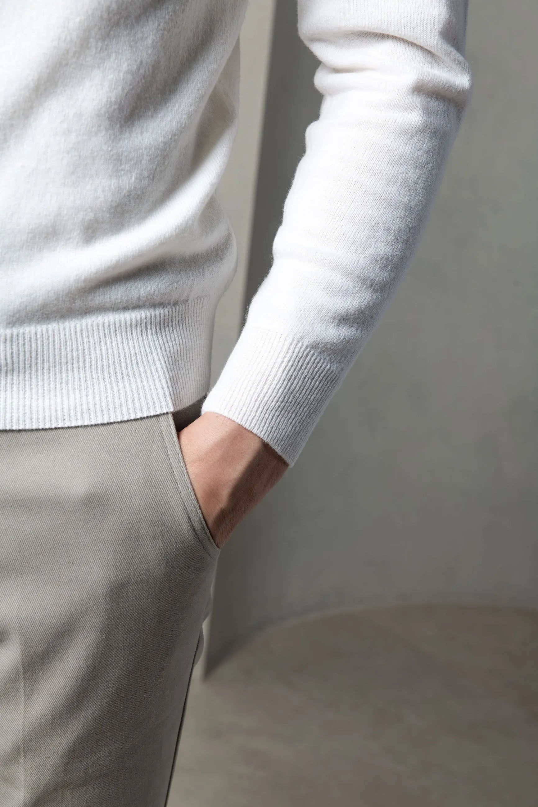 Off-white wool and cashmere half zip - Made in Italy sold by Pini Parma product image thumbnail 4