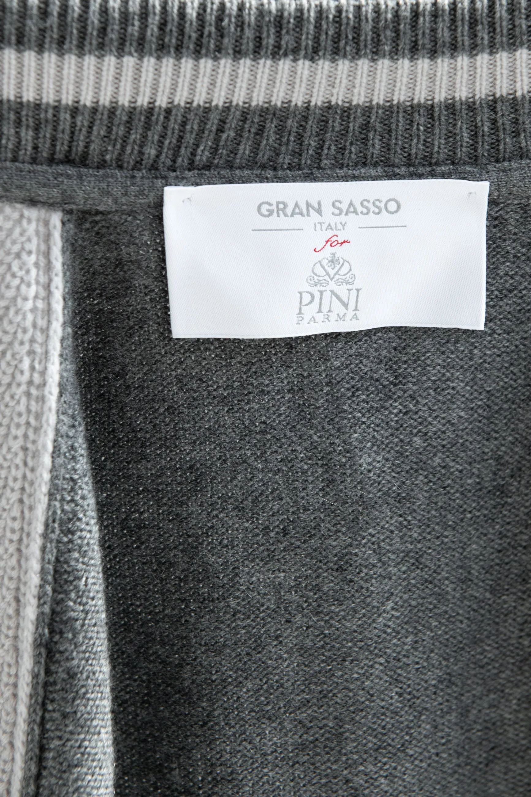 Grey knitted college bomber - Made in Italy sold by Pini Parma product image thumbnail 3