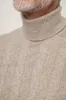 Beige cable knit turtleneck – Made in Italy sold by Pini Parma
