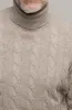 Beige cable knit turtleneck – Made in Italy sold by Pini Parma