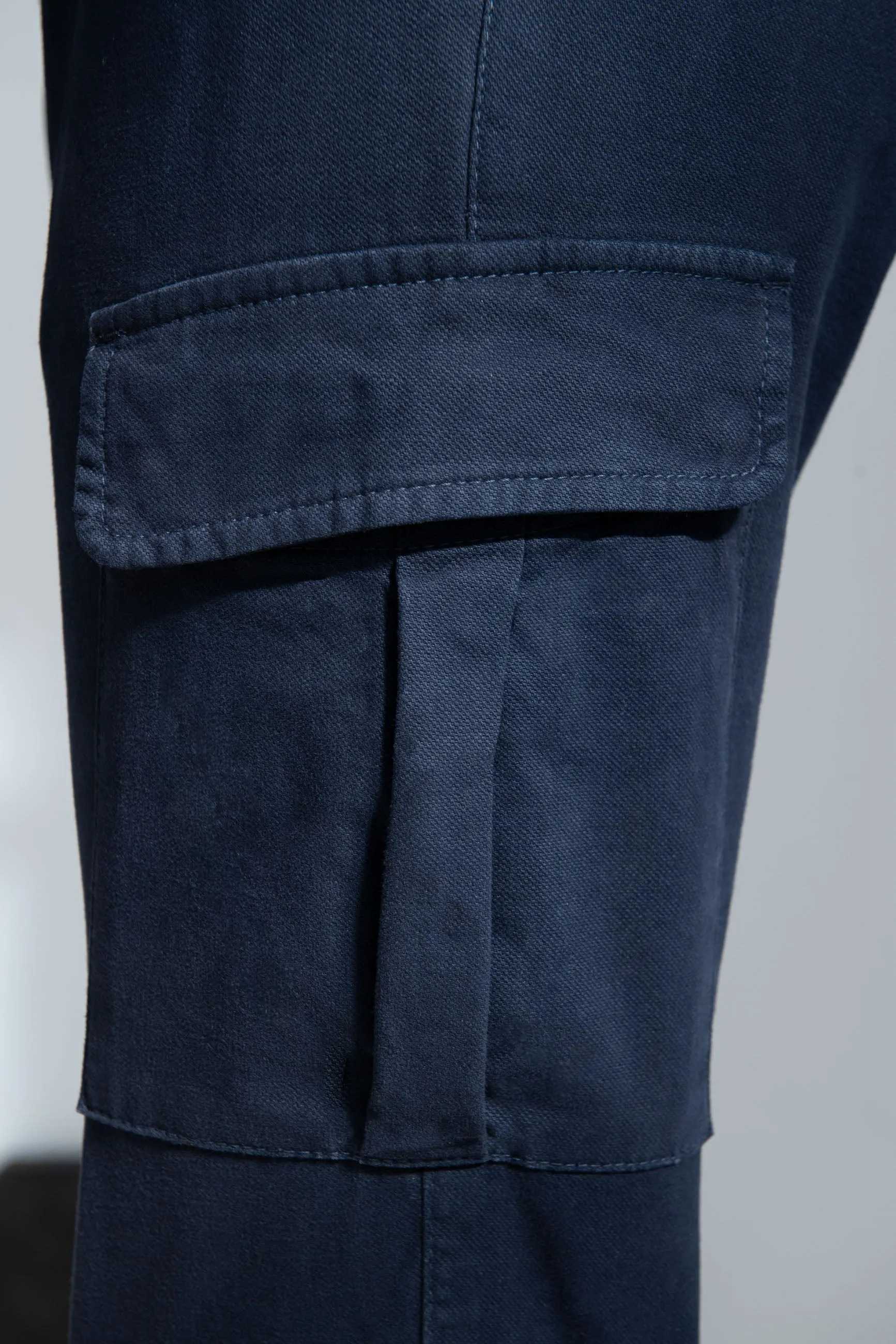 Blue stretch canvas cargo - Made in Italy sold by Pini Parma product image thumbnail 2