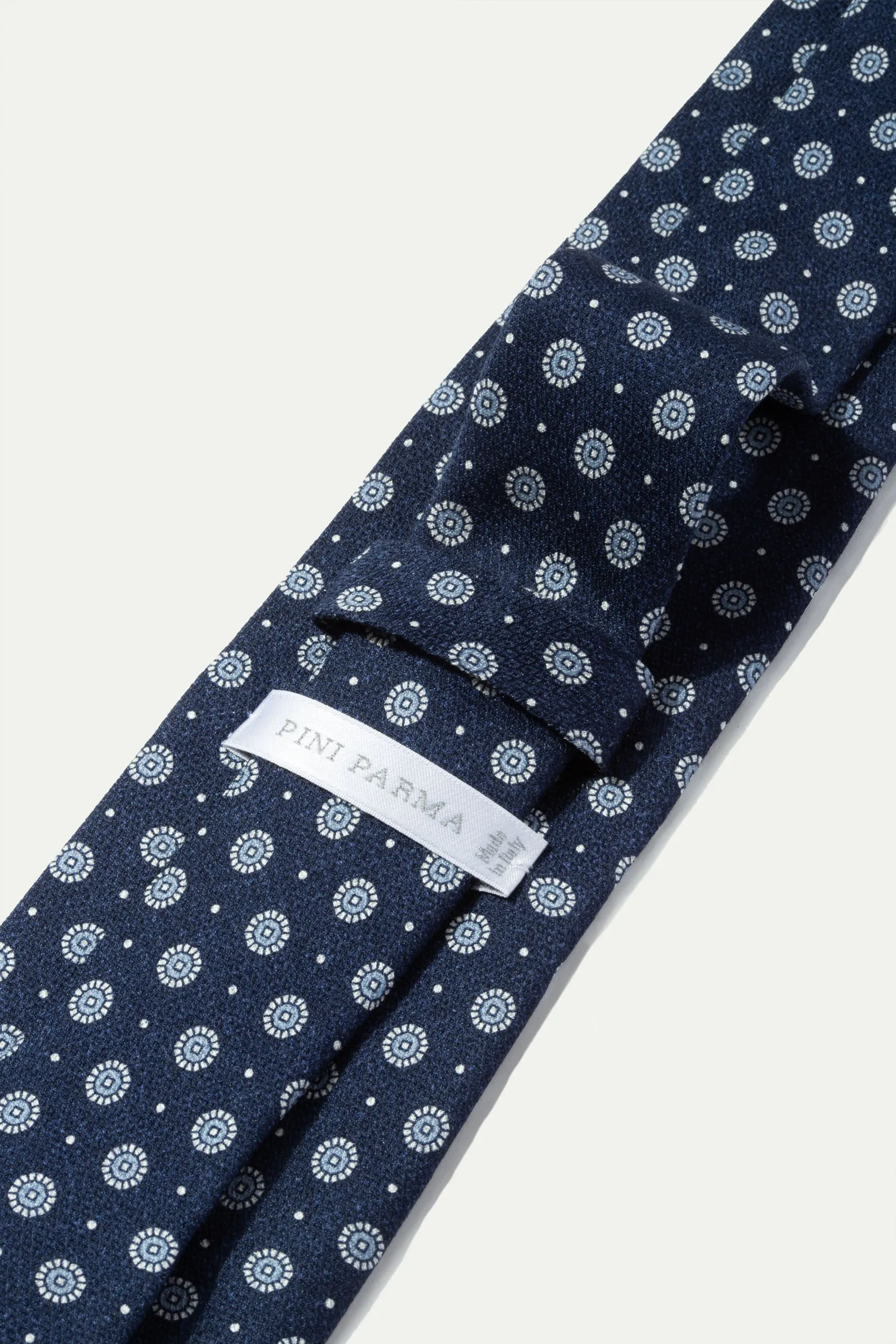 Blue fancy printed silk tie - Made In Italy sold by Pini Parma product image thumbnail 2