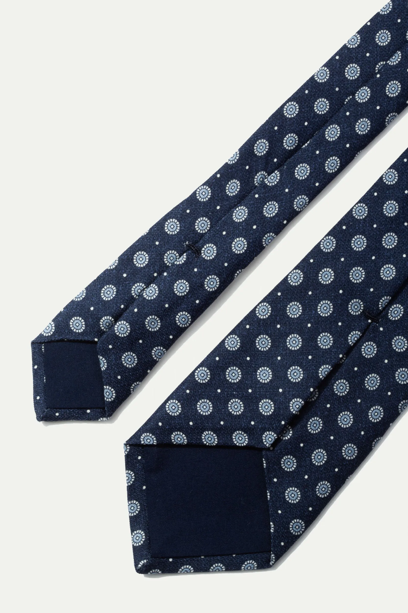 Blue fancy printed silk tie - Made In Italy sold by Pini Parma product image thumbnail 3