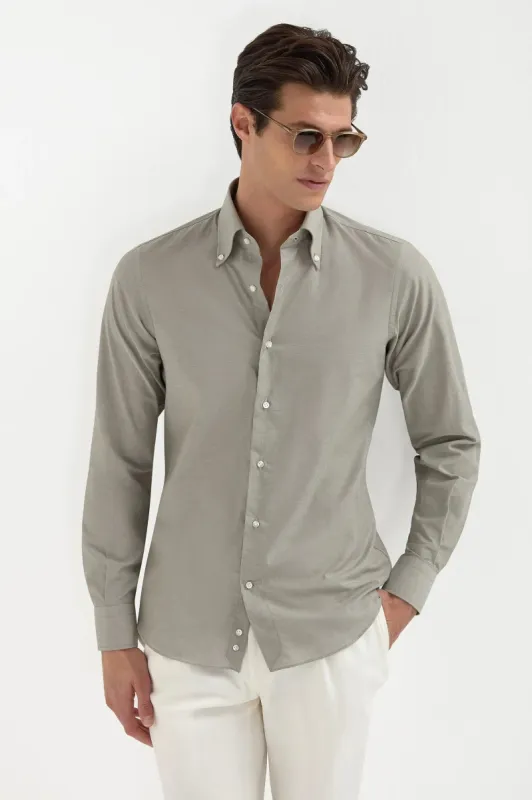 Sage chambray button down shirt - Made in Italy sold by Pini Parma