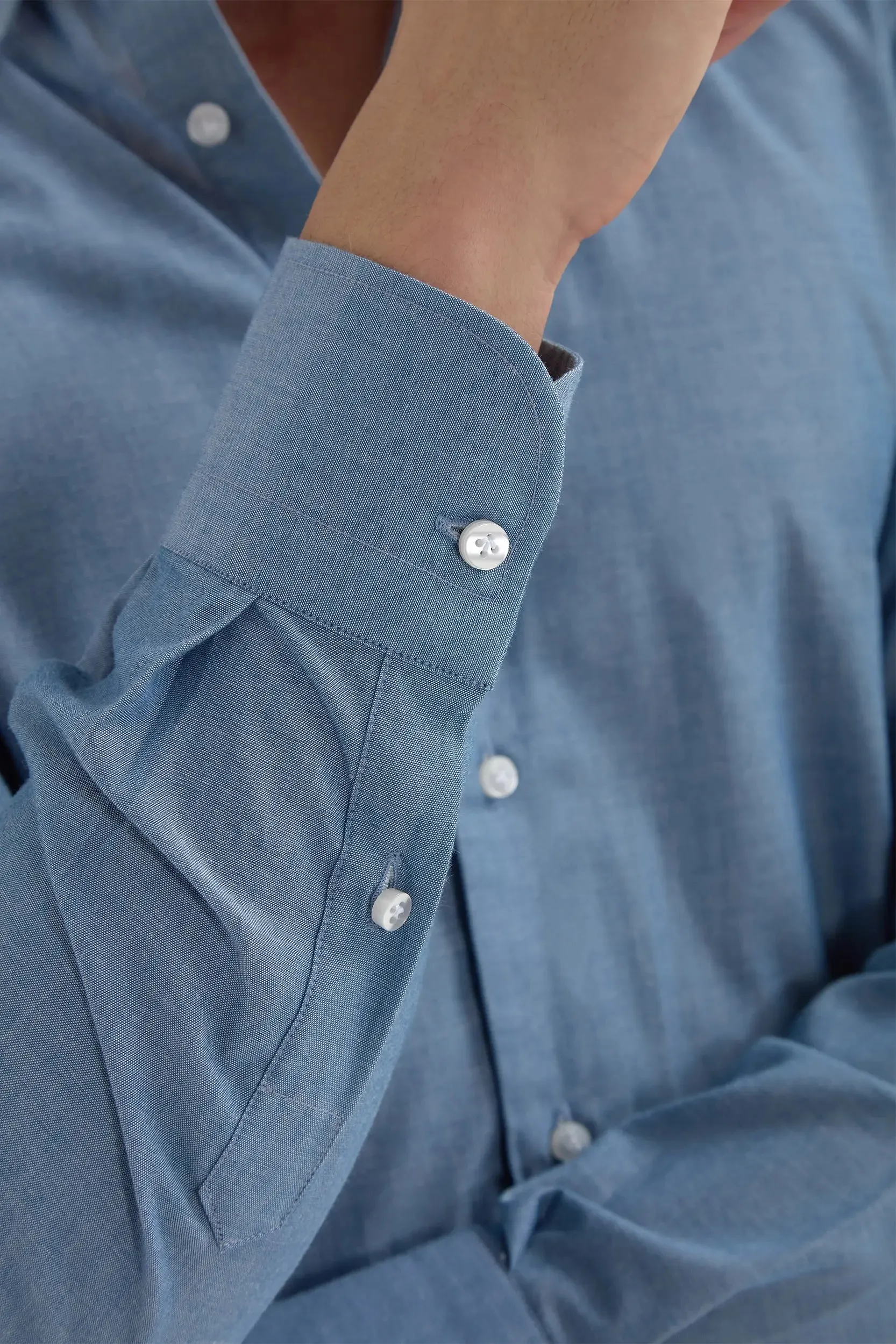 Blue chambray button down shirt - Made in Italy sold by Pini Parma product image thumbnail 4