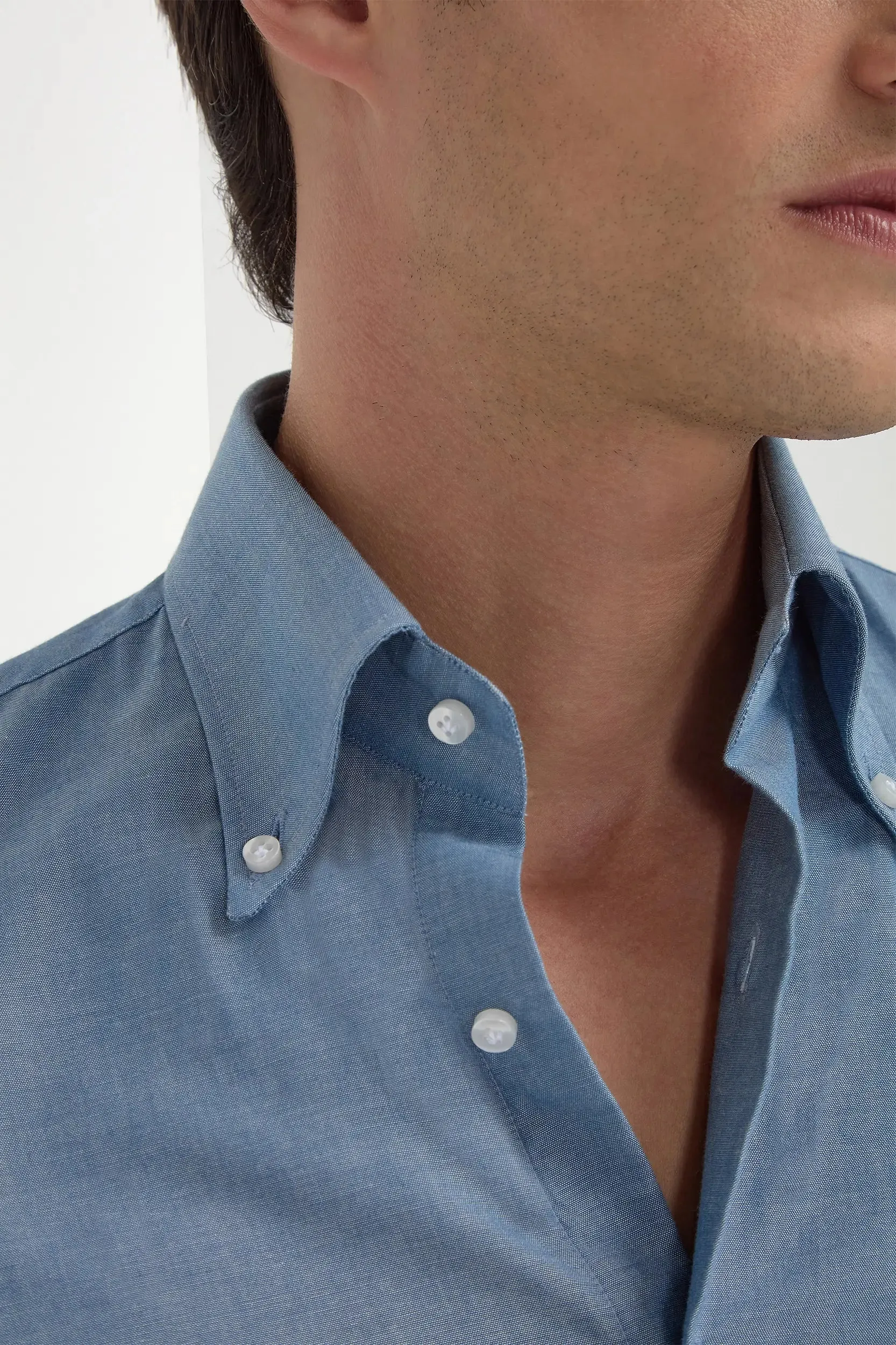 Blue chambray button down shirt - Made in Italy sold by Pini Parma product image thumbnail 2