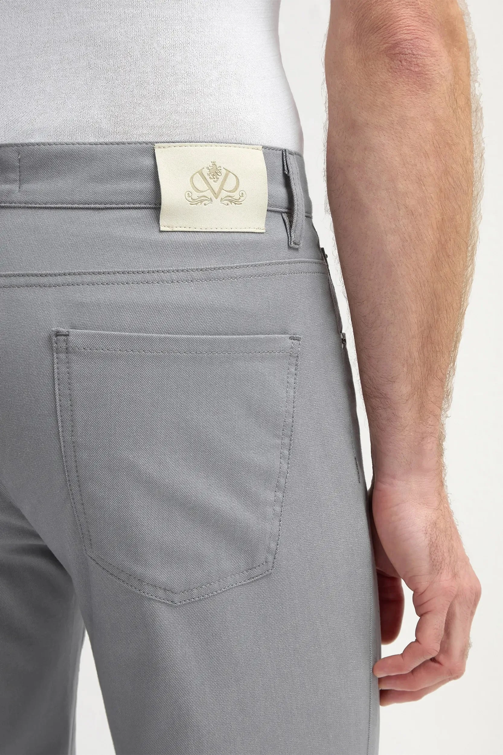 Light grey 5 pocket trousers - Made in Italy sold by Pini Parma product image thumbnail 2