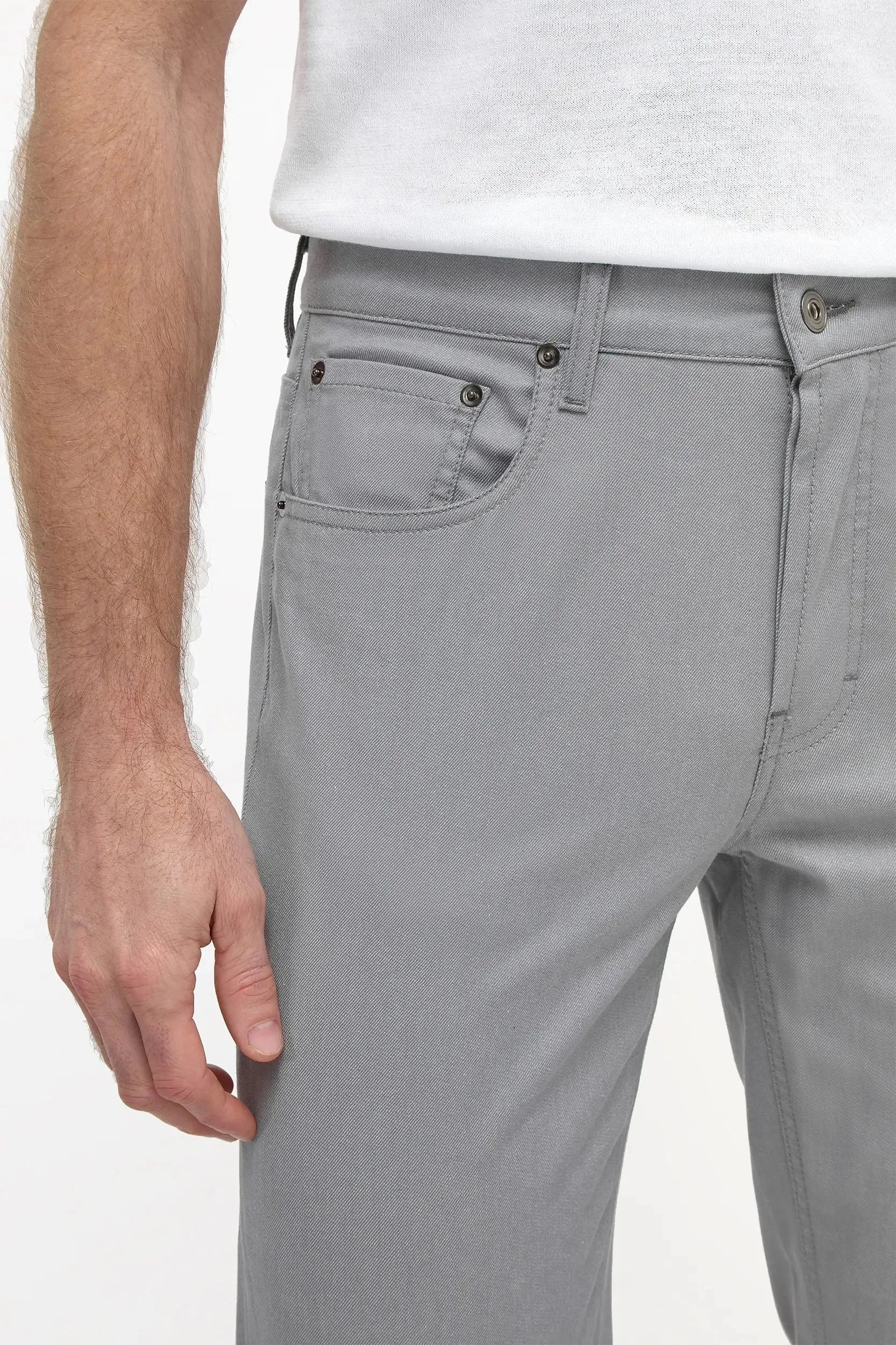 Light grey 5 pocket trousers - Made in Italy sold by Pini Parma product image thumbnail 3