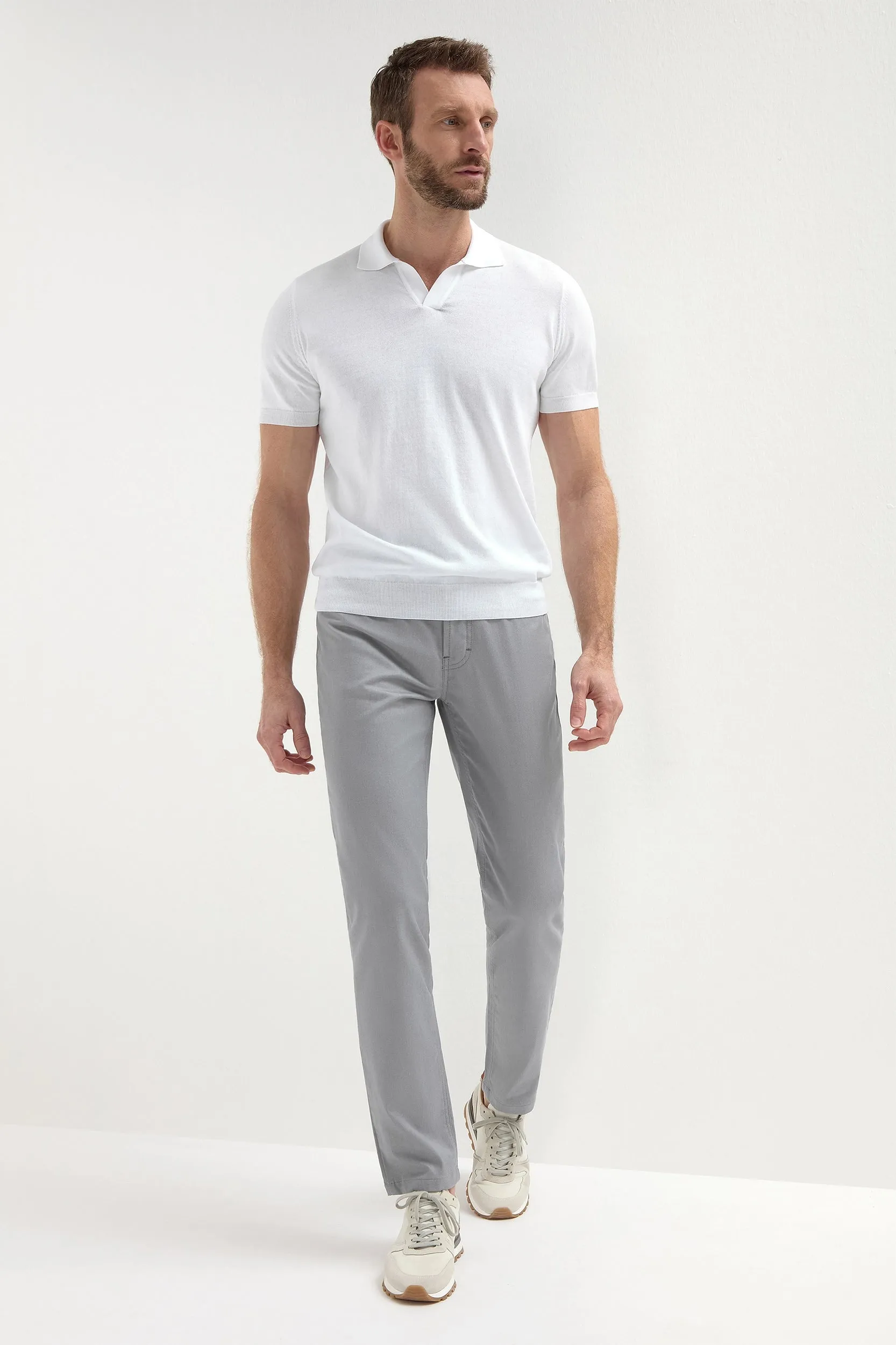 Light grey 5 pocket trousers - Made in Italy sold by Pini Parma product image thumbnail 4
