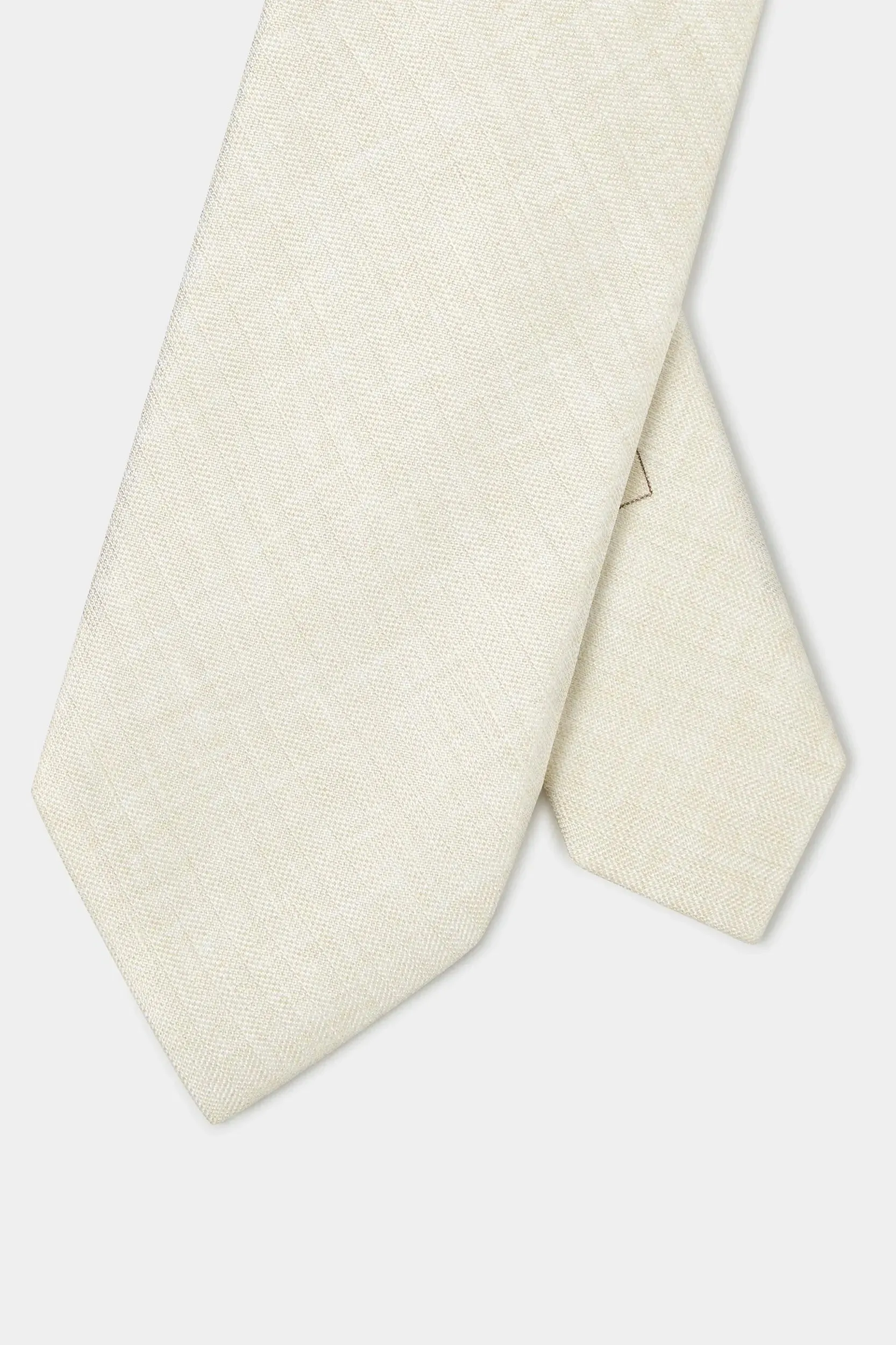 Stone linen and silk tie - Made in Italy sold by Pini Parma product image thumbnail 4