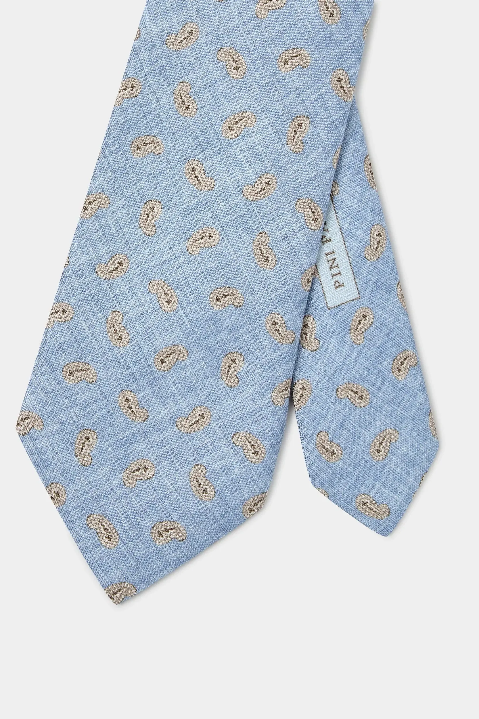 Sky blue paisley tie - Made in Italy sold by Pini Parma product image thumbnail 4