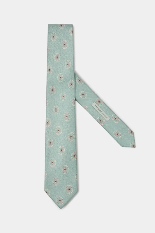 Light green macro fancy tie - Made in Italy sold by Pini Parma