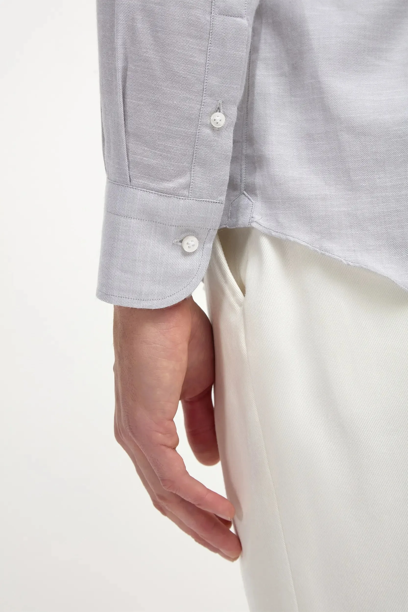 Stone chambray button down shirt - Made in Italy sold by Pini Parma product image thumbnail 5