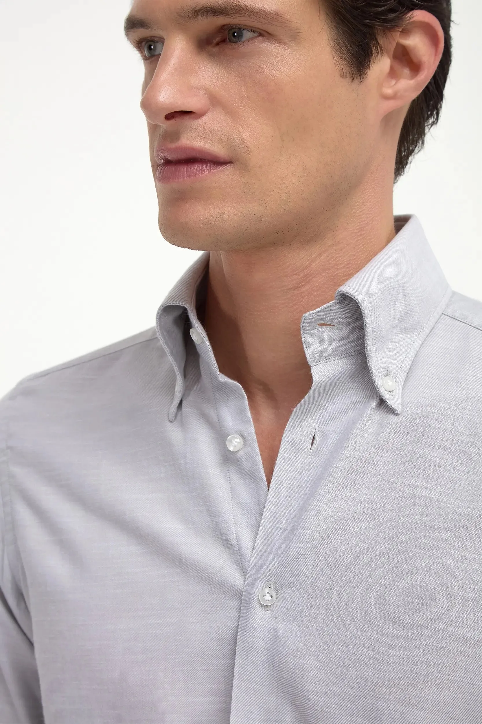 Stone chambray button down shirt - Made in Italy sold by Pini Parma product image thumbnail 3