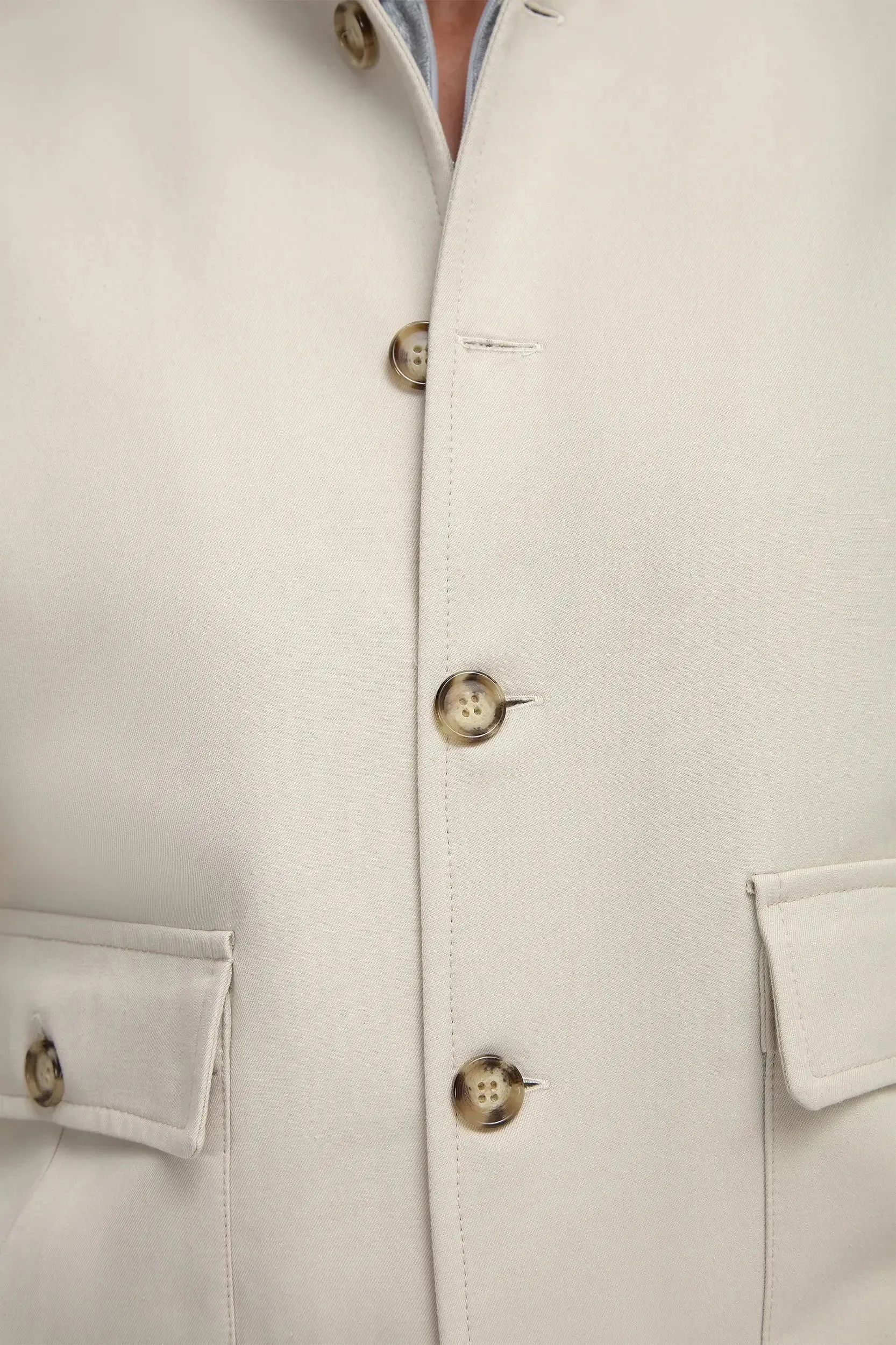 Beige cotton and silk bomber - Made in Italy sold by Pini Parma product image thumbnail 5