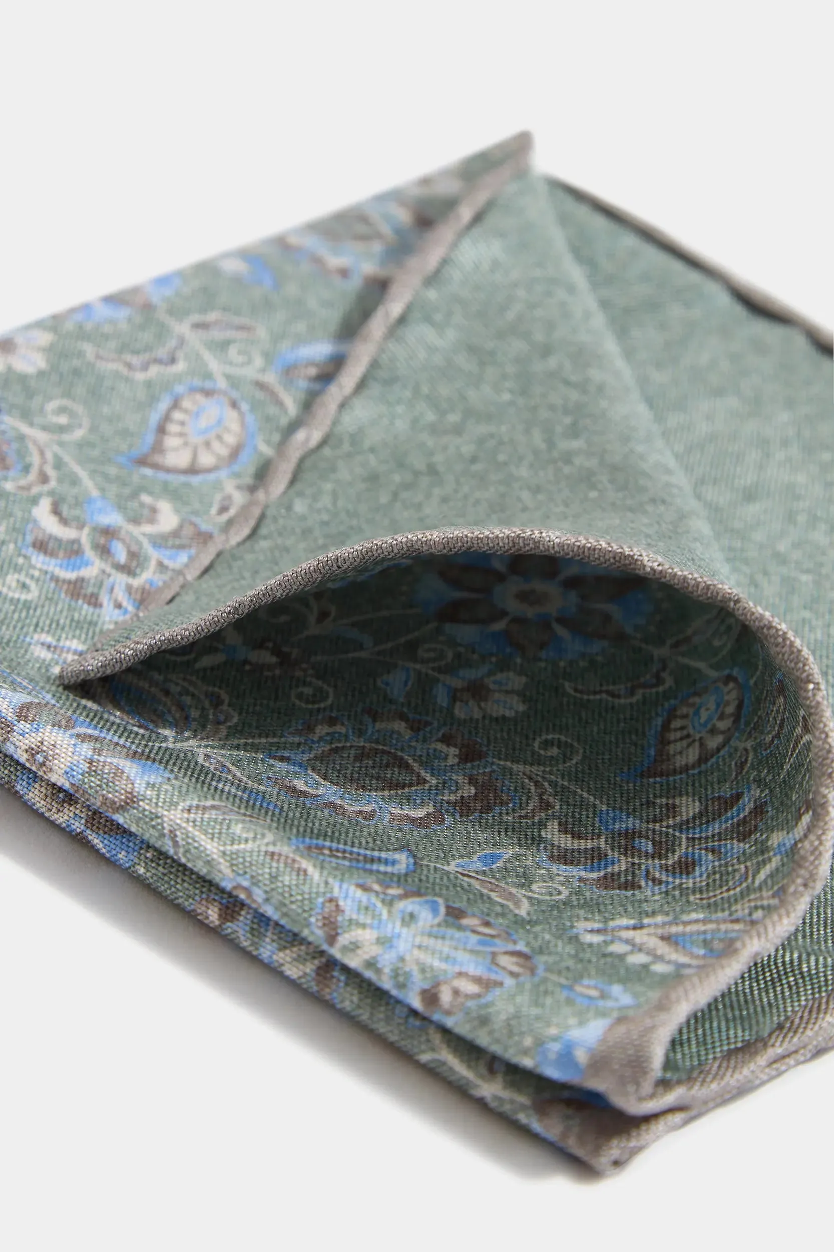 Sage flower fancy pocket square - Made in Italy sold by Pini Parma product image thumbnail 2