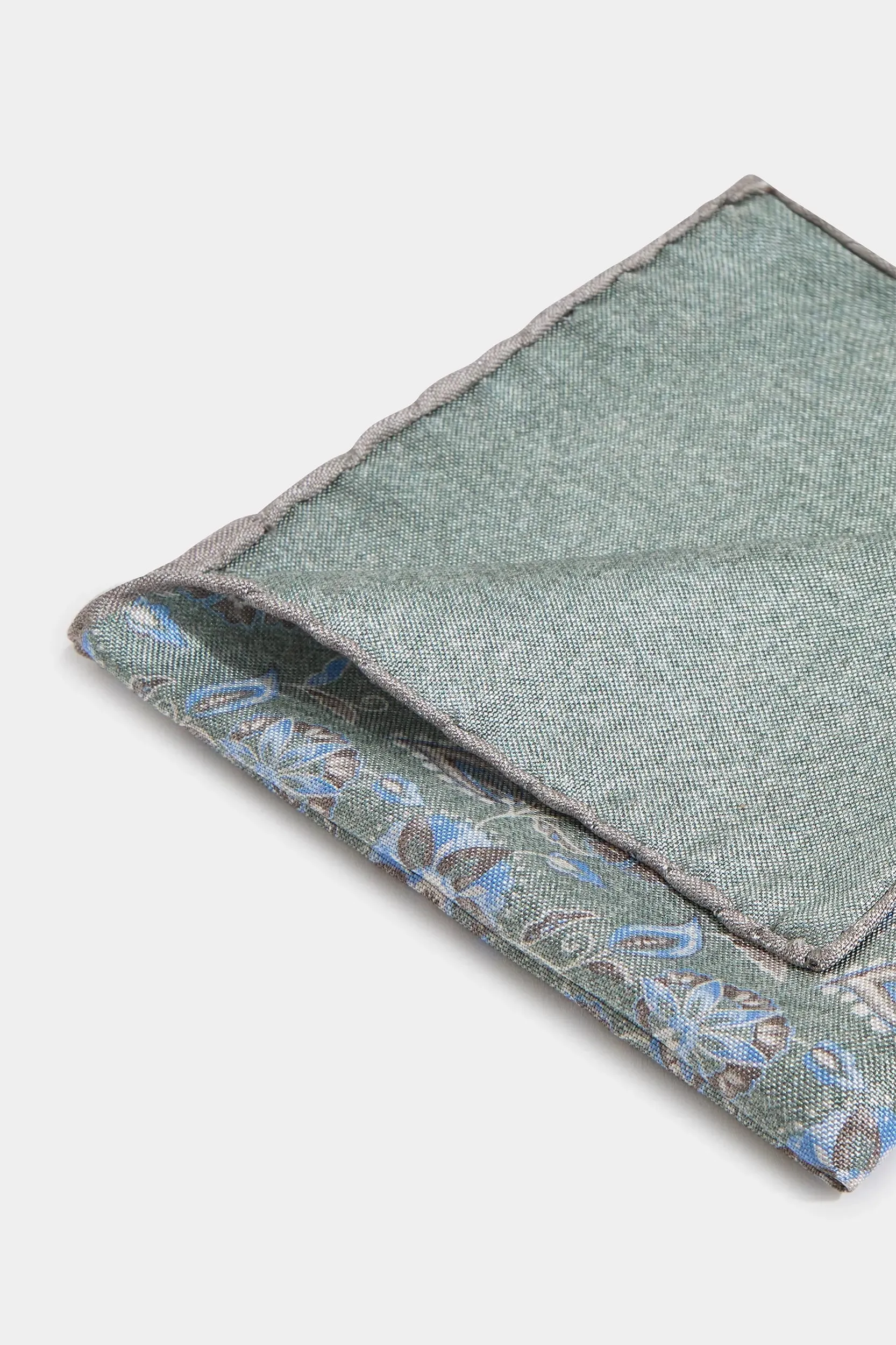 Sage flower fancy pocket square - Made in Italy sold by Pini Parma product image thumbnail 3