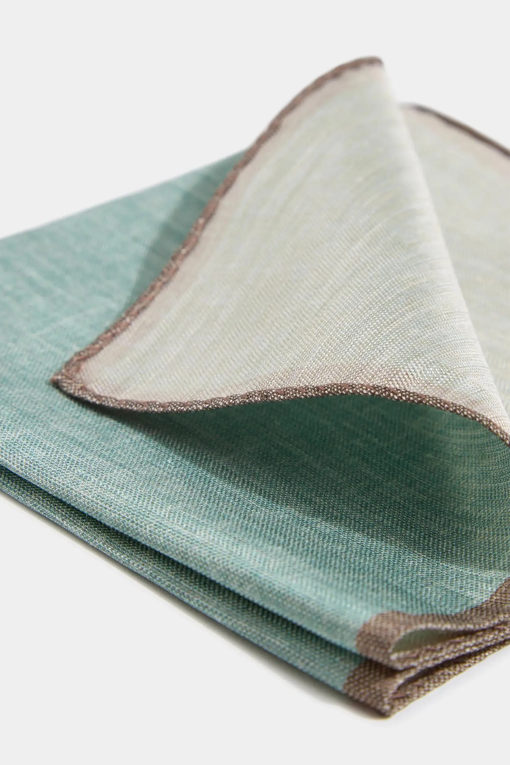Sage reversible pocket square - Made in Italy sold by Pini Parma