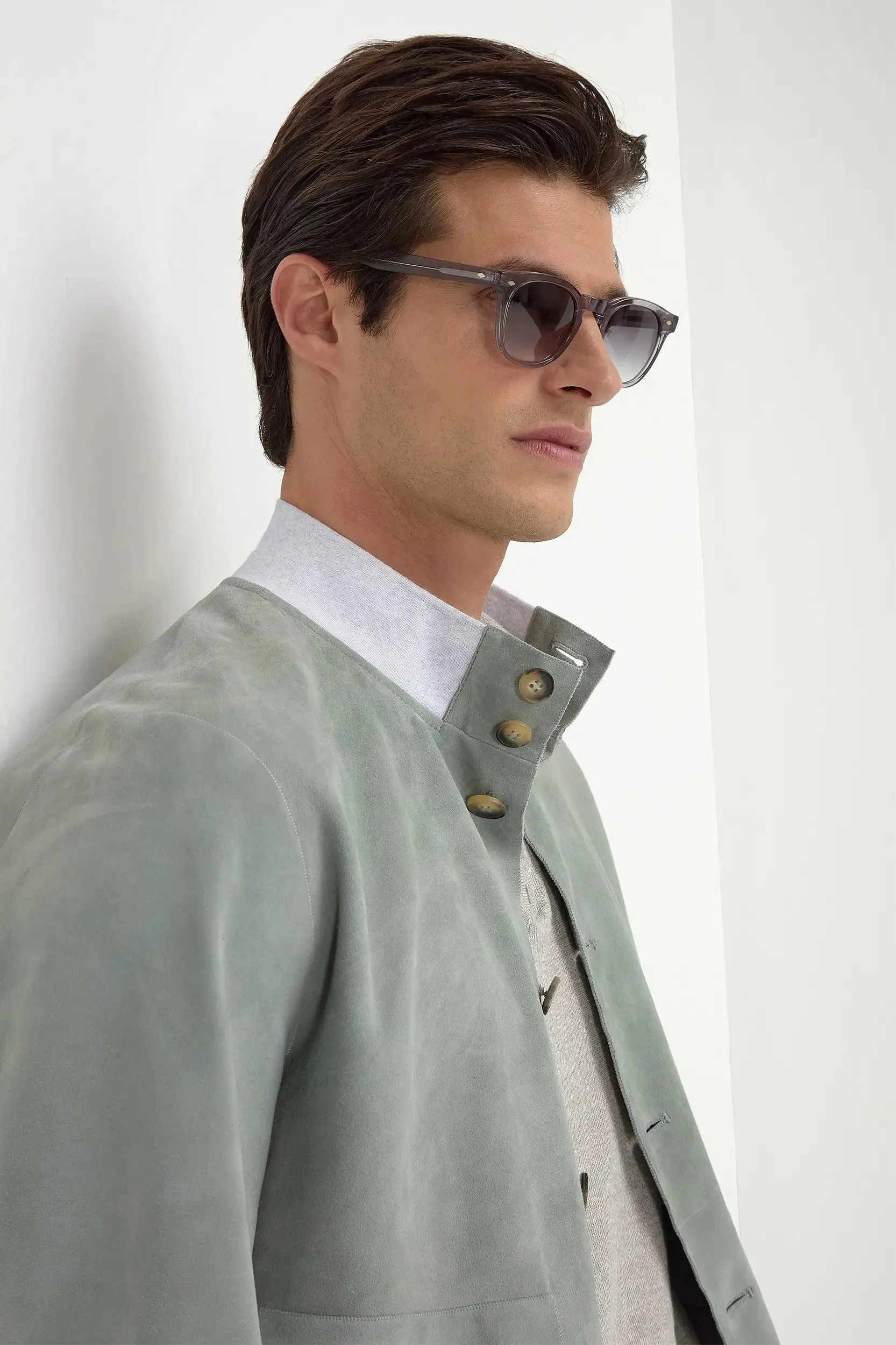 Sage suede bomber – Made in Italy sold by Pini Parma product image thumbnail 5