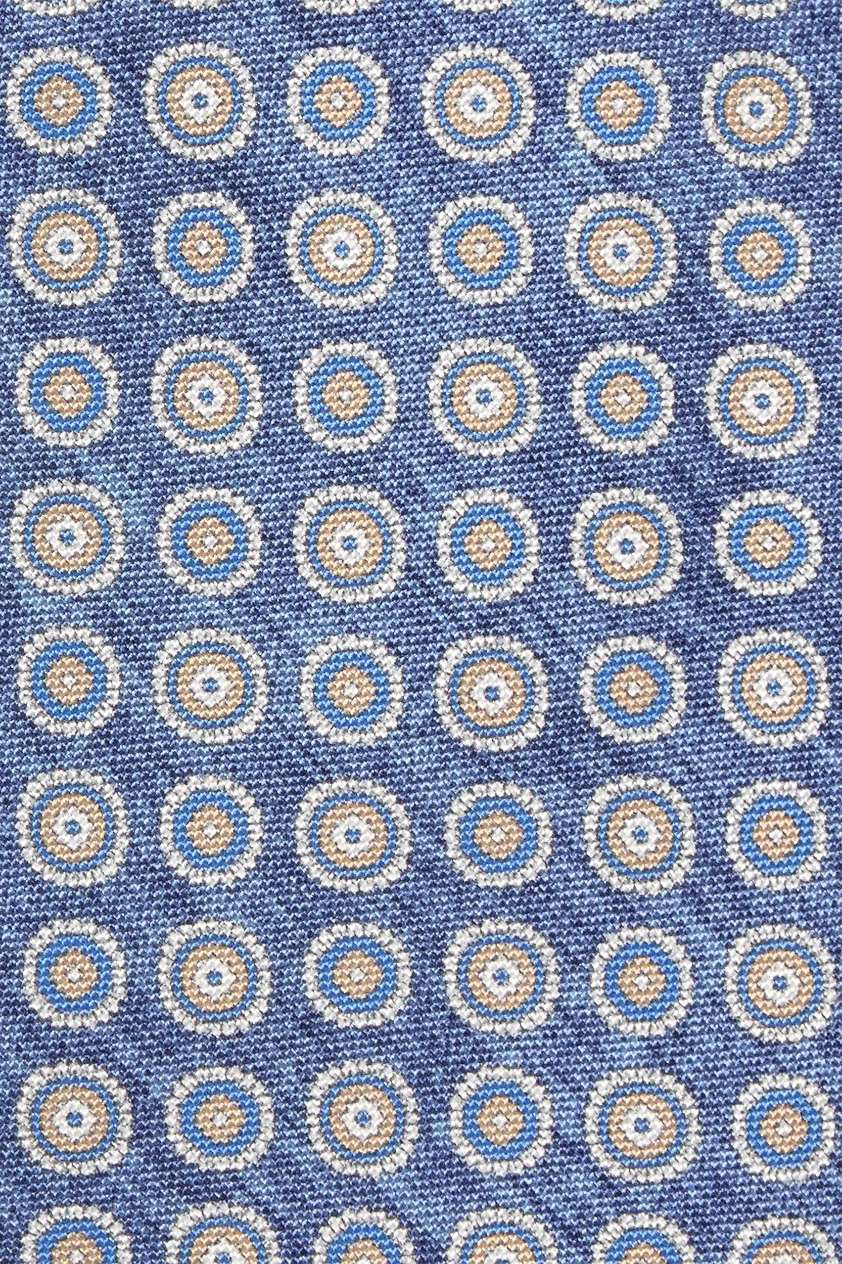 Denim blue fancy silk tie - Made in Italy sold by Pini Parma product image thumbnail 2