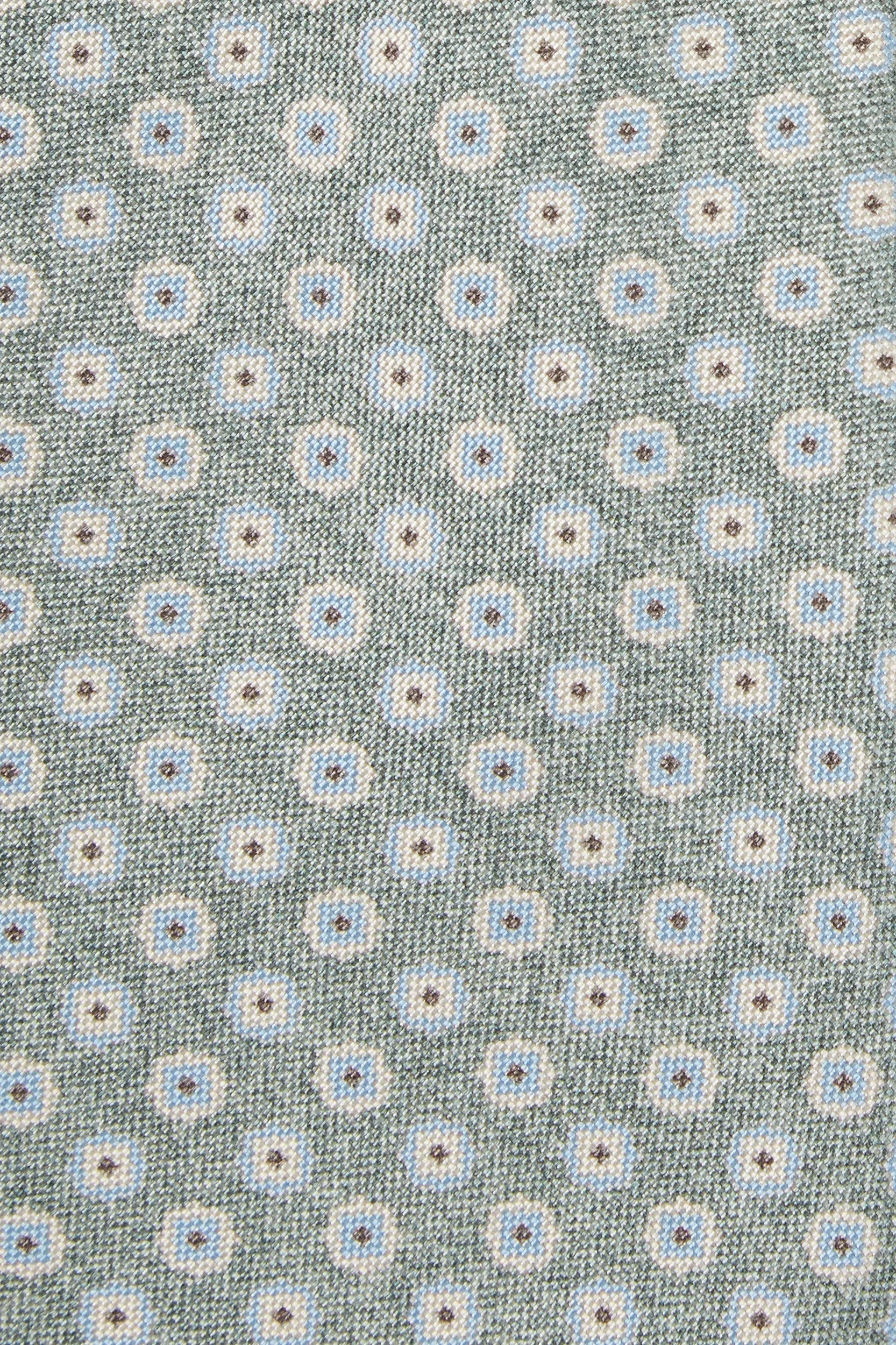 Sage micro fancy silk tie - Made in Italy sold by Pini Parma product image thumbnail 2