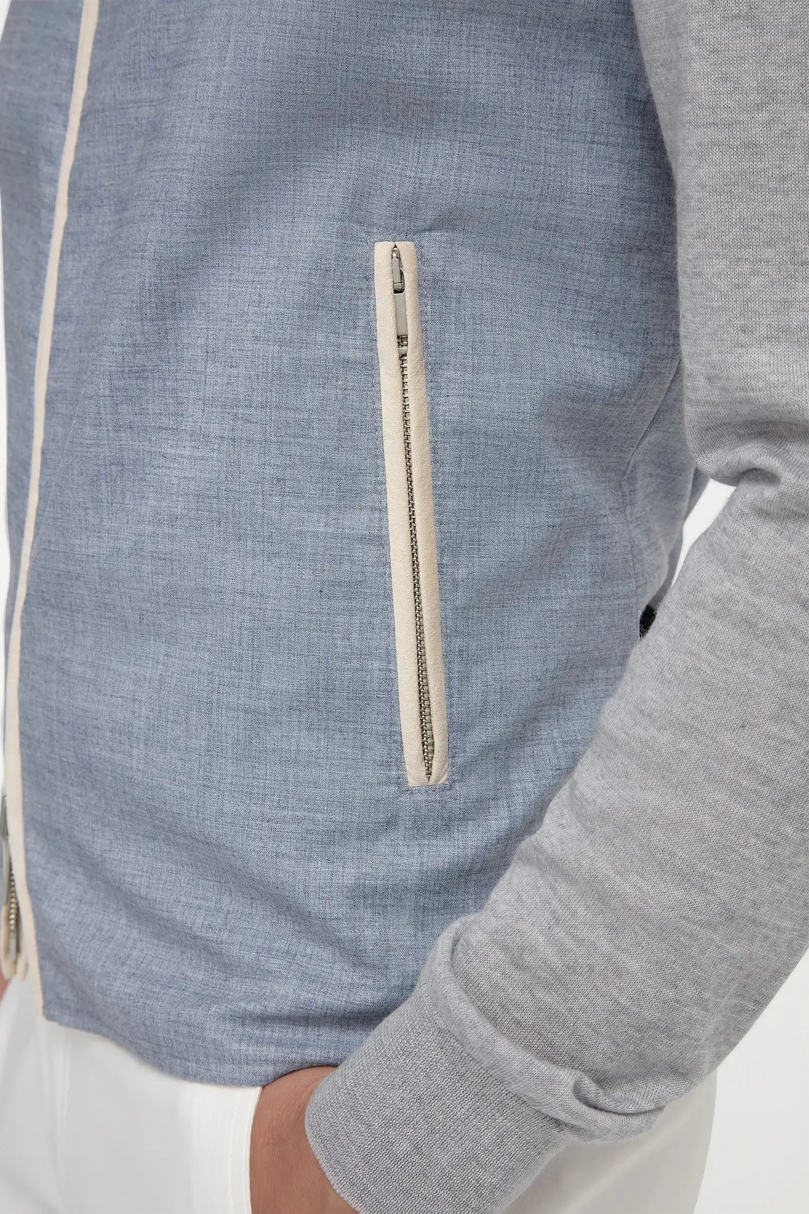 Dusty blue reversible vest - Made in Italy sold by Pini Parma product image thumbnail 4