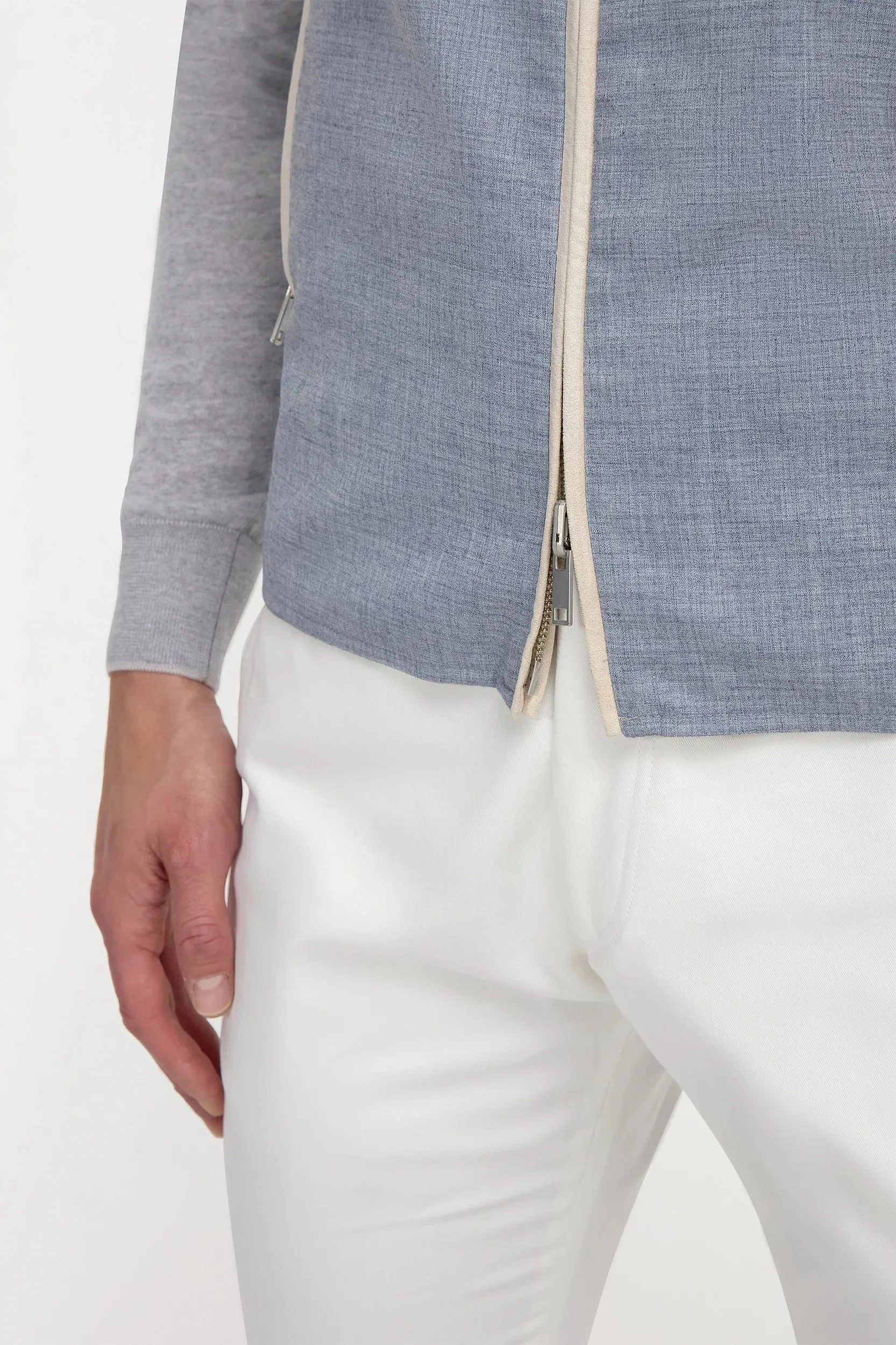 Dusty blue reversible vest - Made in Italy sold by Pini Parma product image thumbnail 3