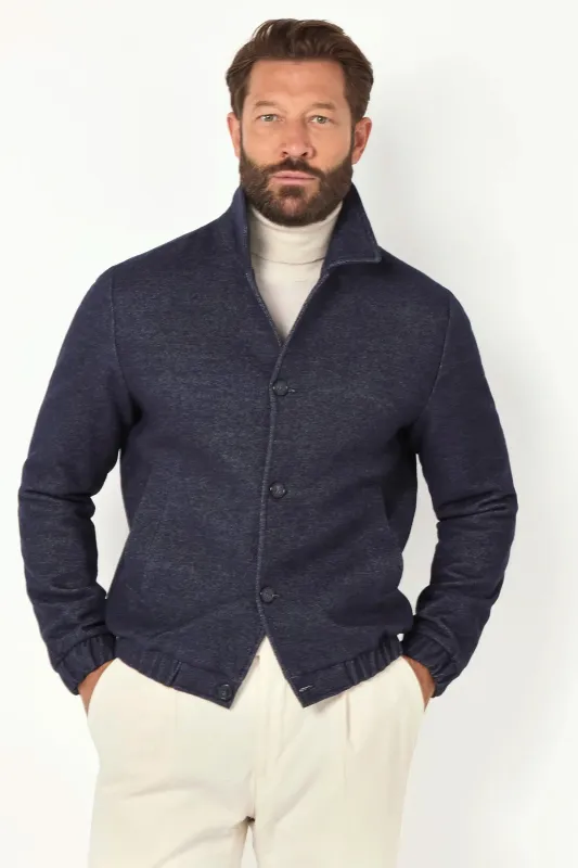 Blue bomber jacket - Made in Italy sold by Pini Parma