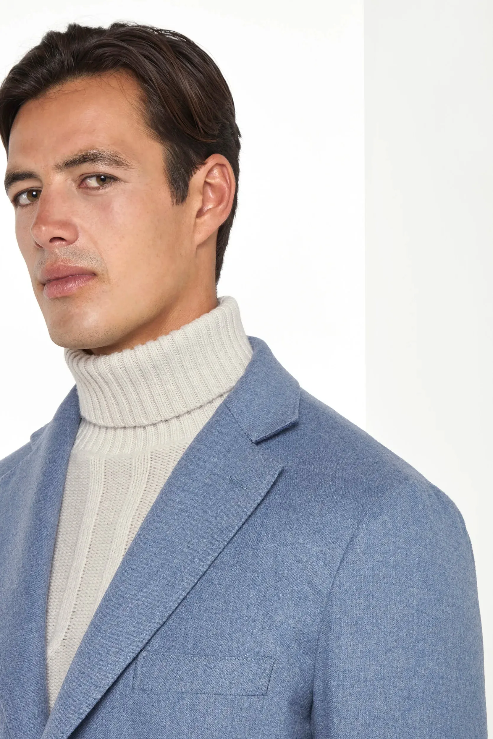 Dusty blue overcoat - Made in Italy sold by Pini Parma product image thumbnail 2