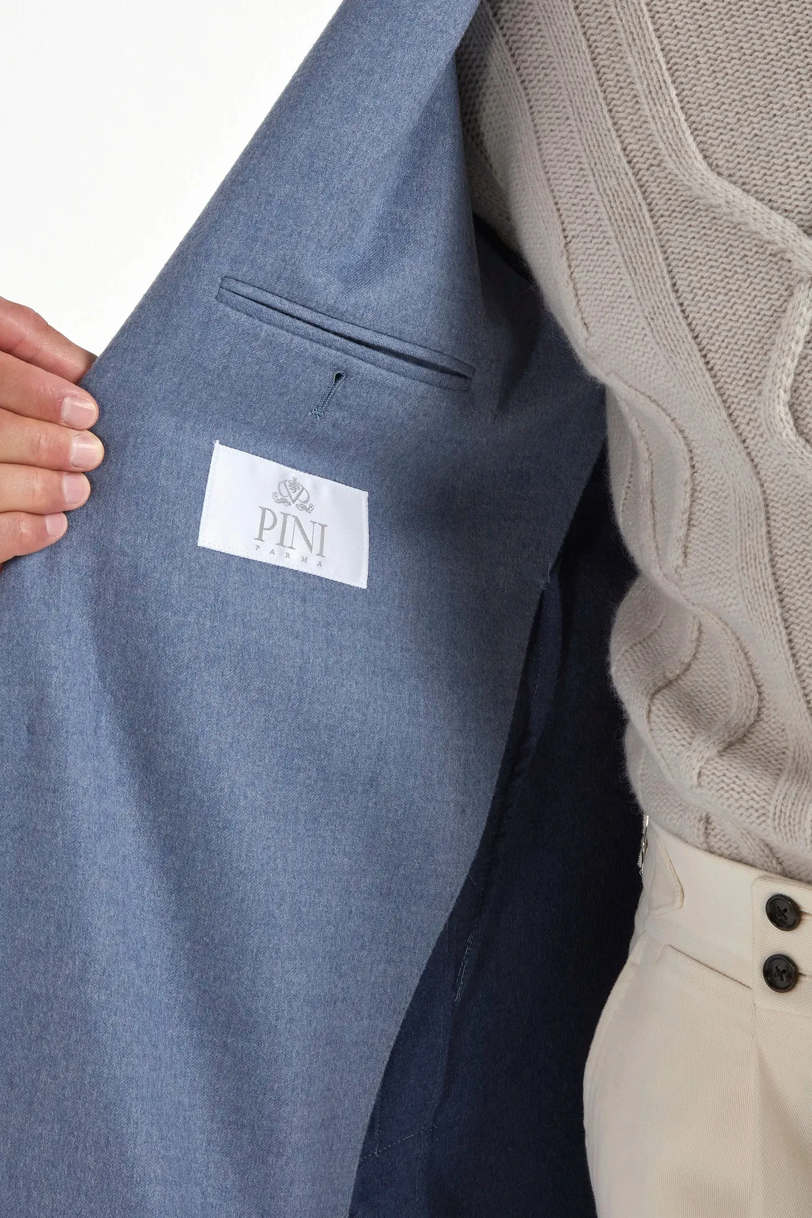 Dusty blue overcoat - Made in Italy sold by Pini Parma product image thumbnail 3
