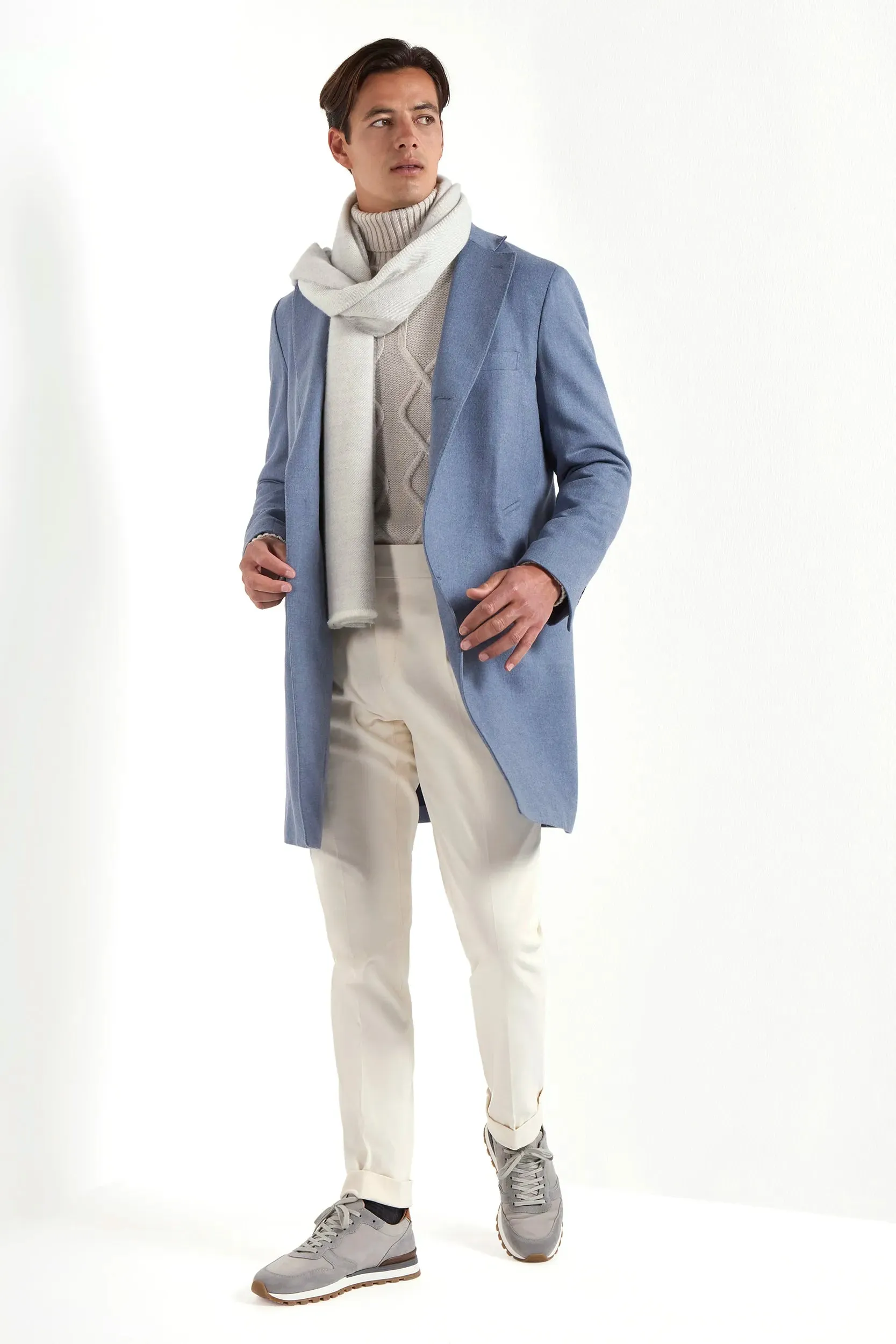 Dusty blue overcoat - Made in Italy sold by Pini Parma product image thumbnail 4